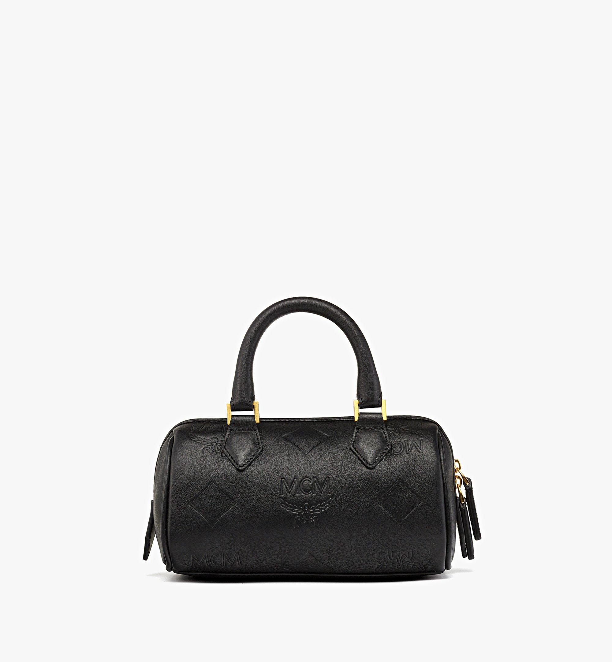 Small Ella Boston Bag in Maxi Monogram Leather Black | MCM ®JP