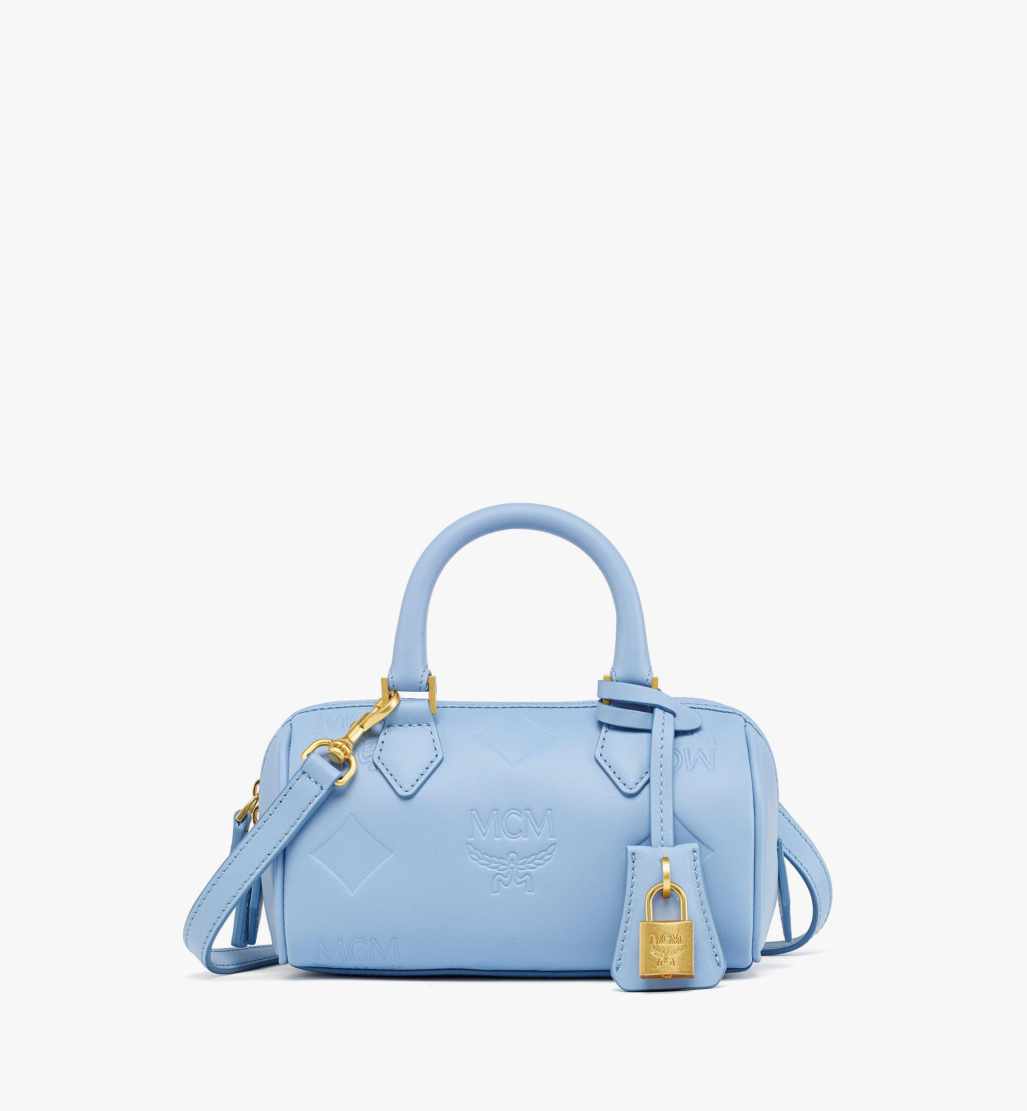 Small Ella Boston Bag in Maxi Monogram Leather Blue | MCM ®US