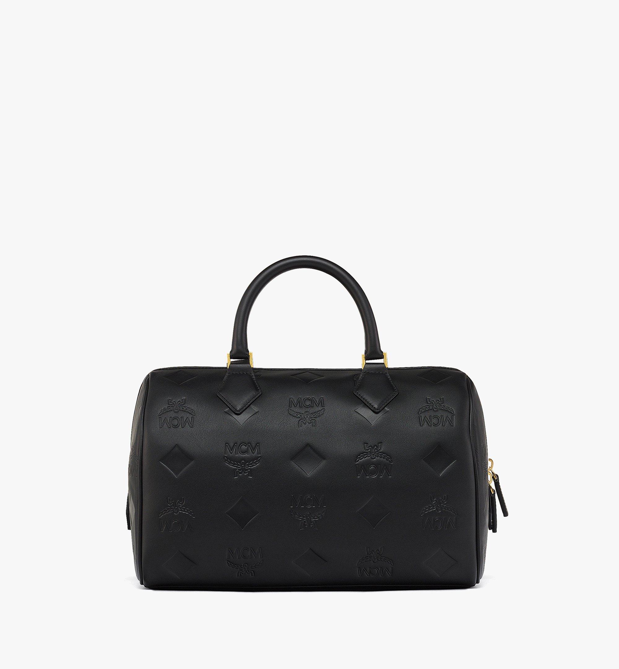 Medium Ella Boston Bag in Maxi Monogram Leather Black | MCM ®US