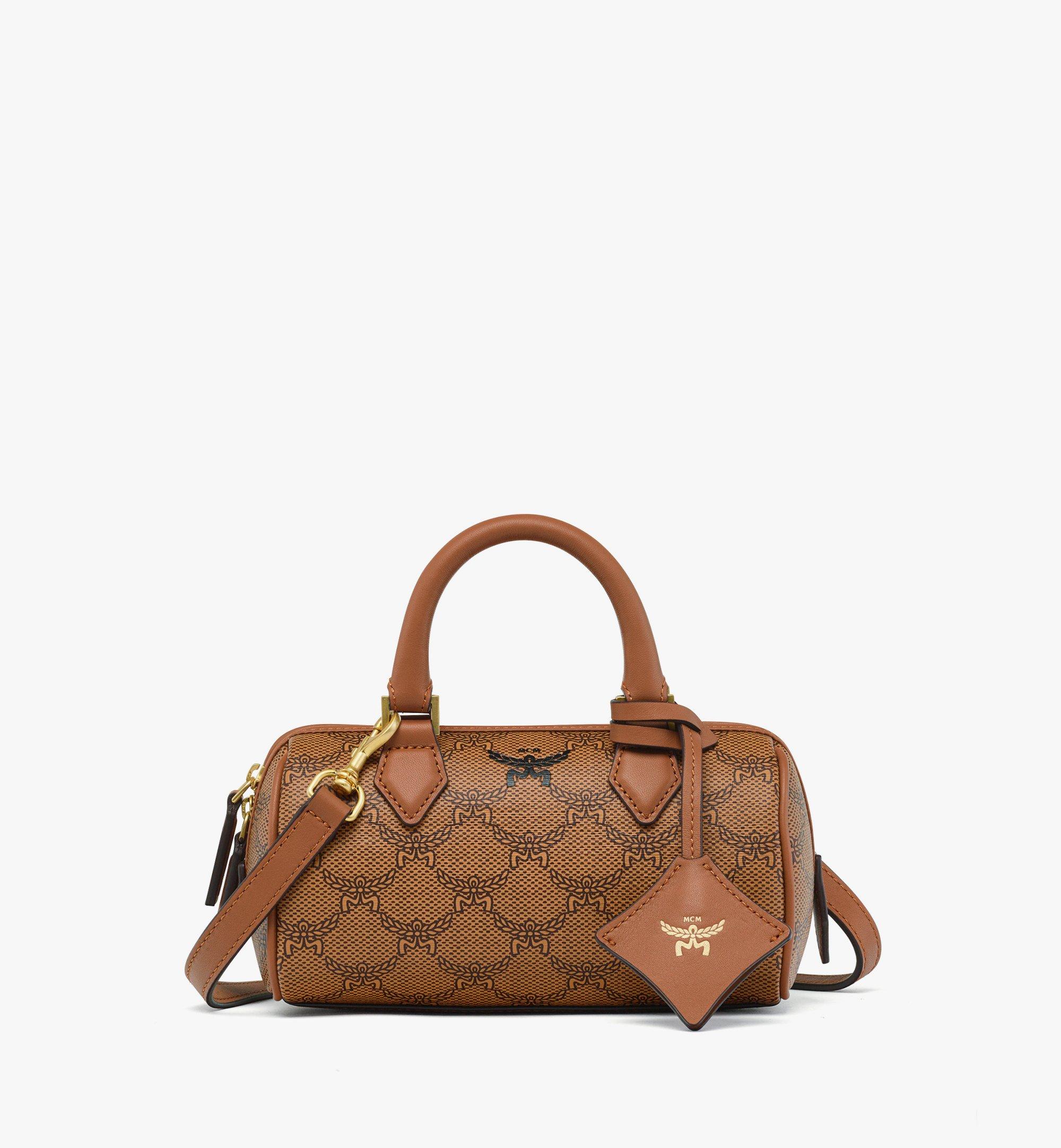MCM エムシーエム ミニボストンバック ピンクチェリー【ハート】希少品 