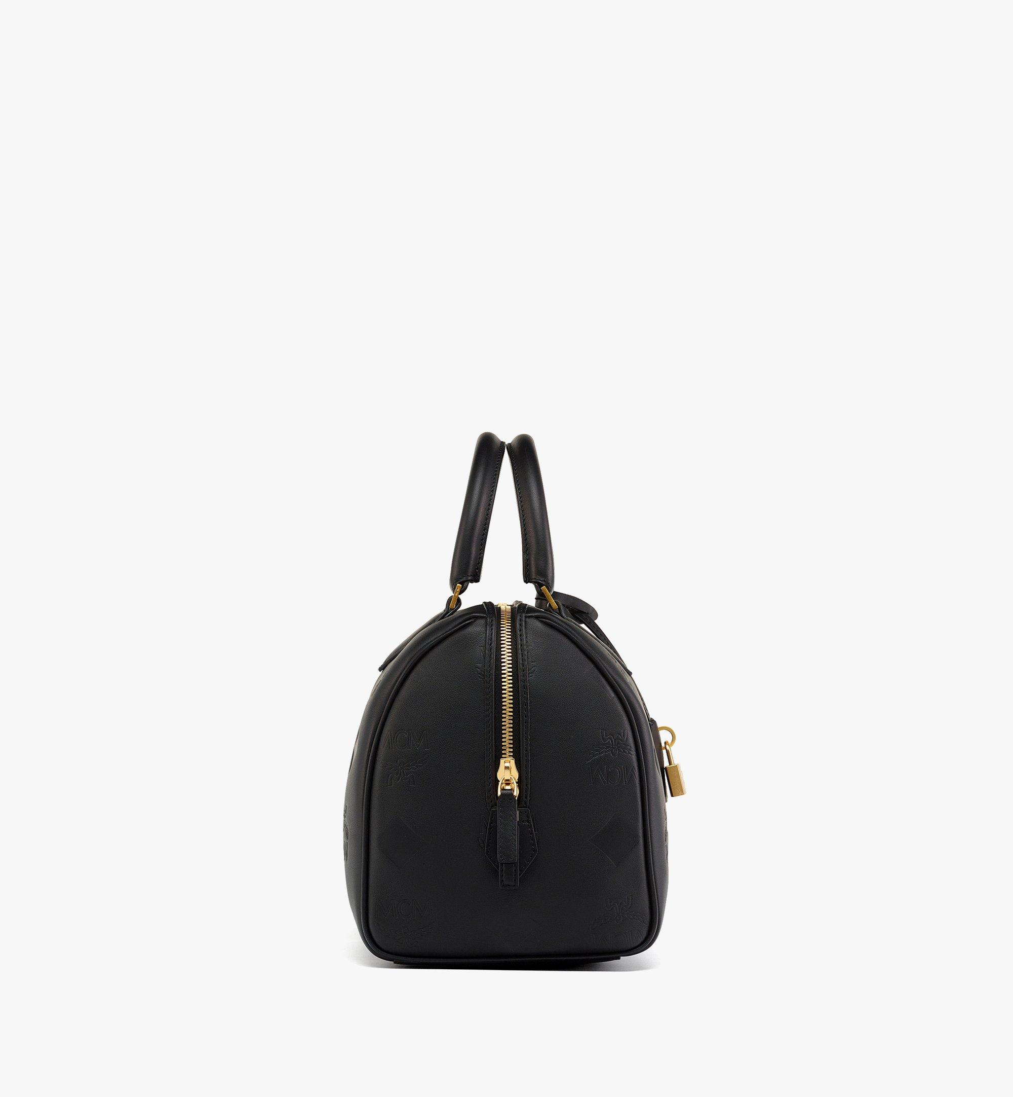 One Size Ella Boston Bag in Maxi Monogram Leather Black | MCM ®US