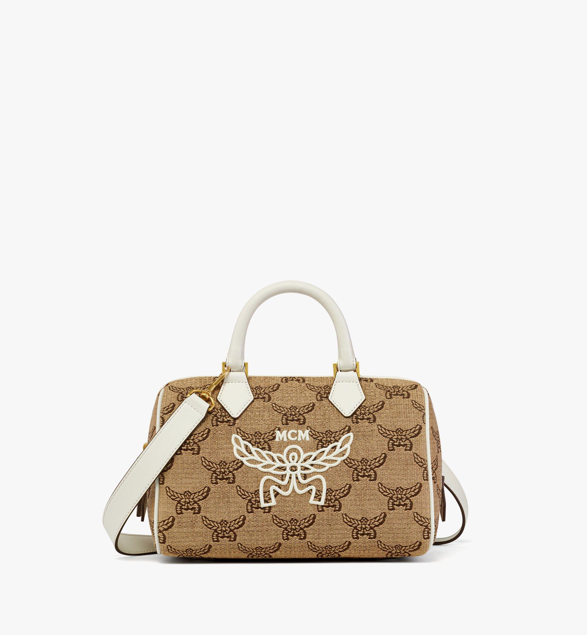 กระเป๋า Ella Boston ถักแจ็คการ์ดลาย Lauretos Raffia