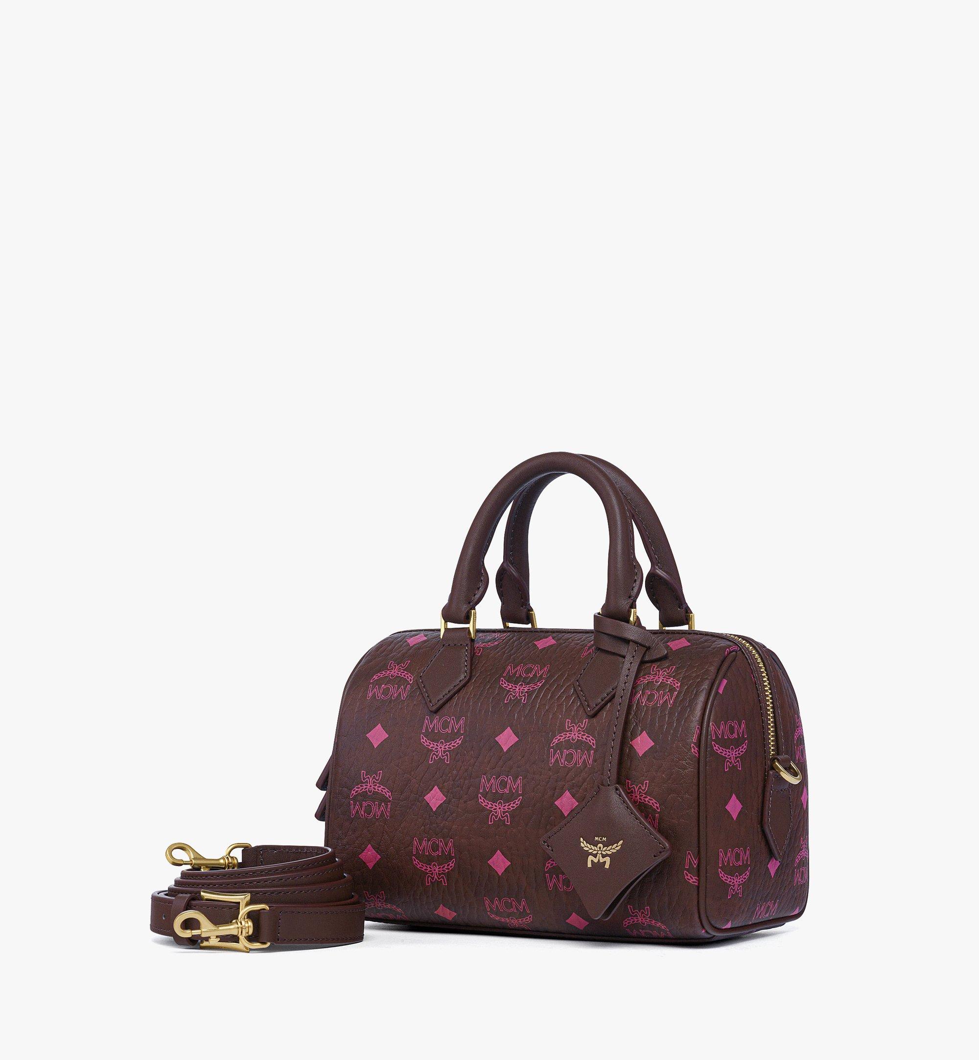 MCM Ella Boston Bag in Maxi Visetos Brown MWBGSEA024B001 Alternate View 1