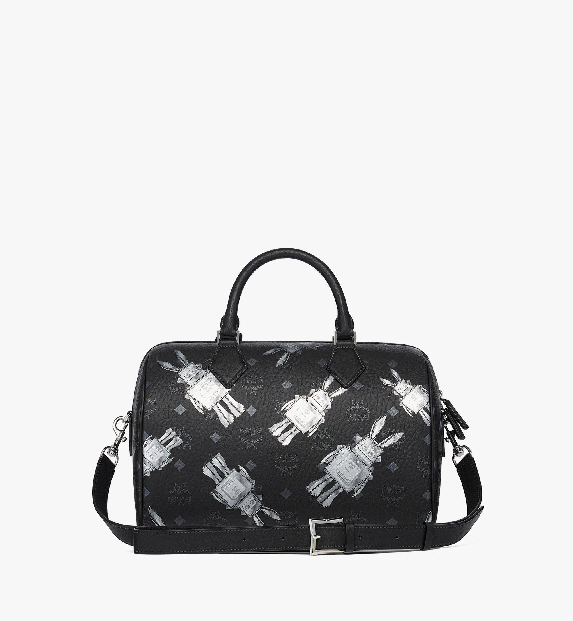 MCM Boston Bag Visetos Black ボストンバッグ 黒 Medium Ella Boston Bag in Rabot Visetos Black | MCM ®US