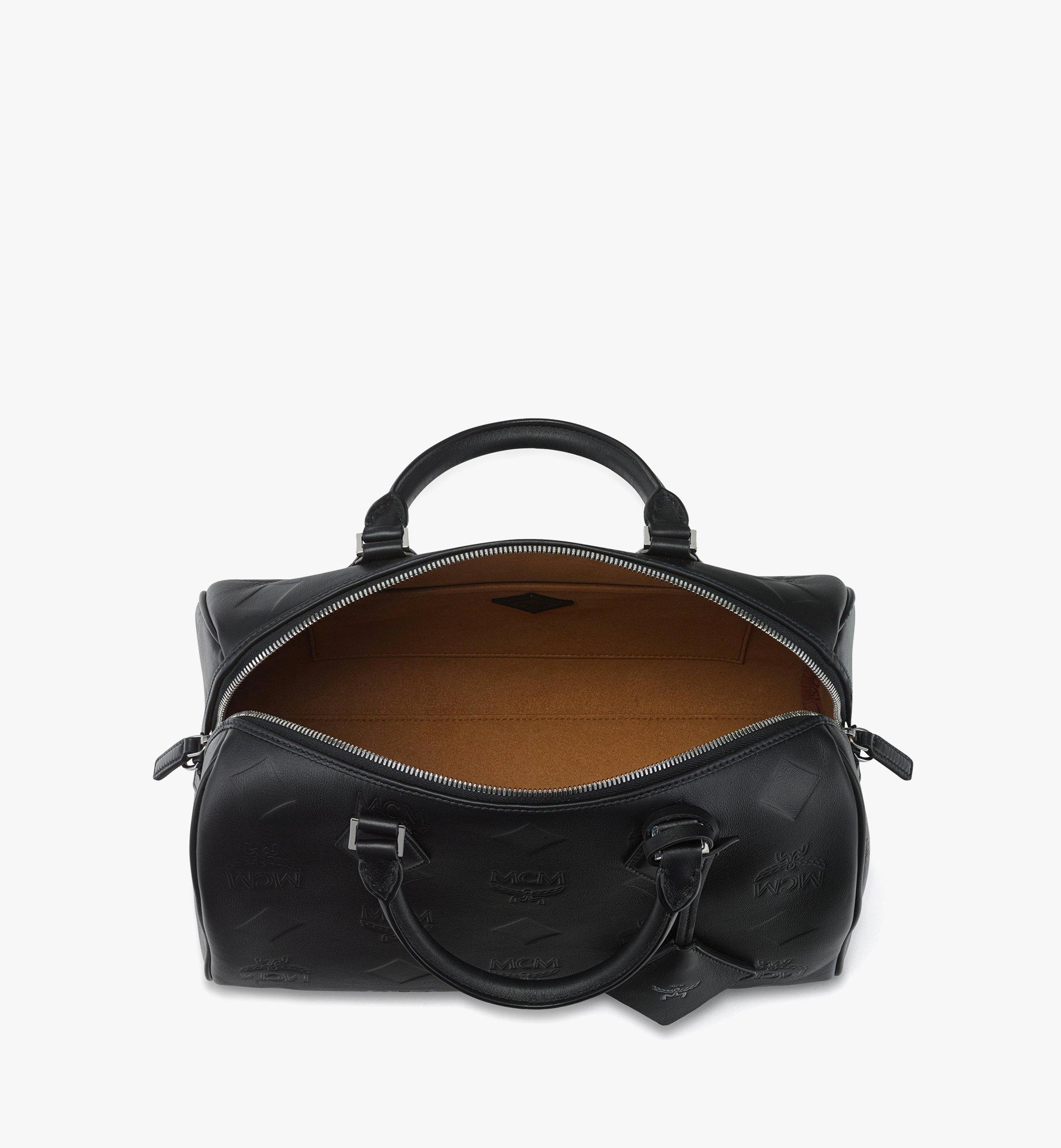 One Size Ella Boston Bag in Maxi Monogram Leather Black | MCM ®US