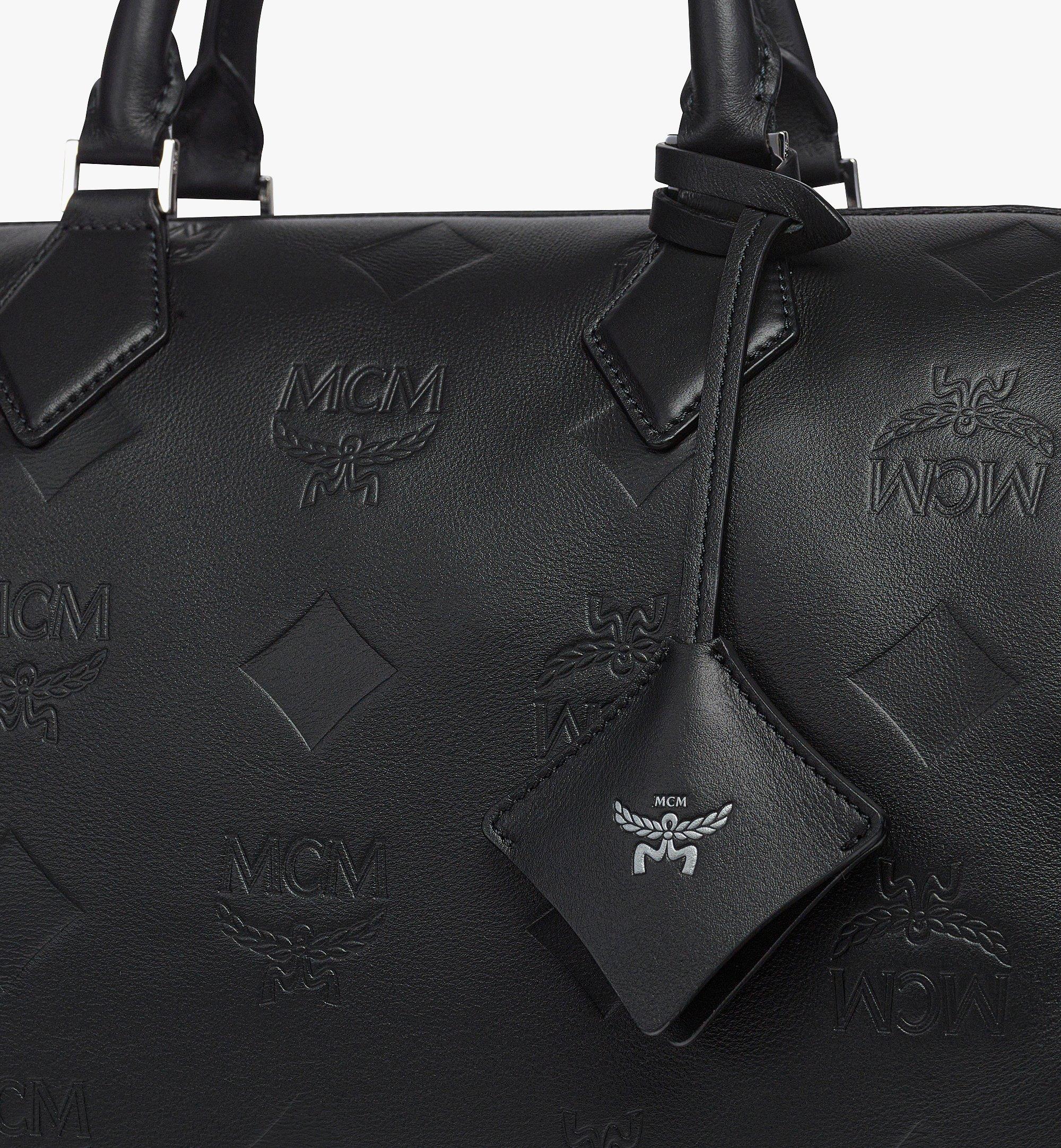 One Size Ella Boston Bag in Maxi Monogram Leather Black | MCM ®US