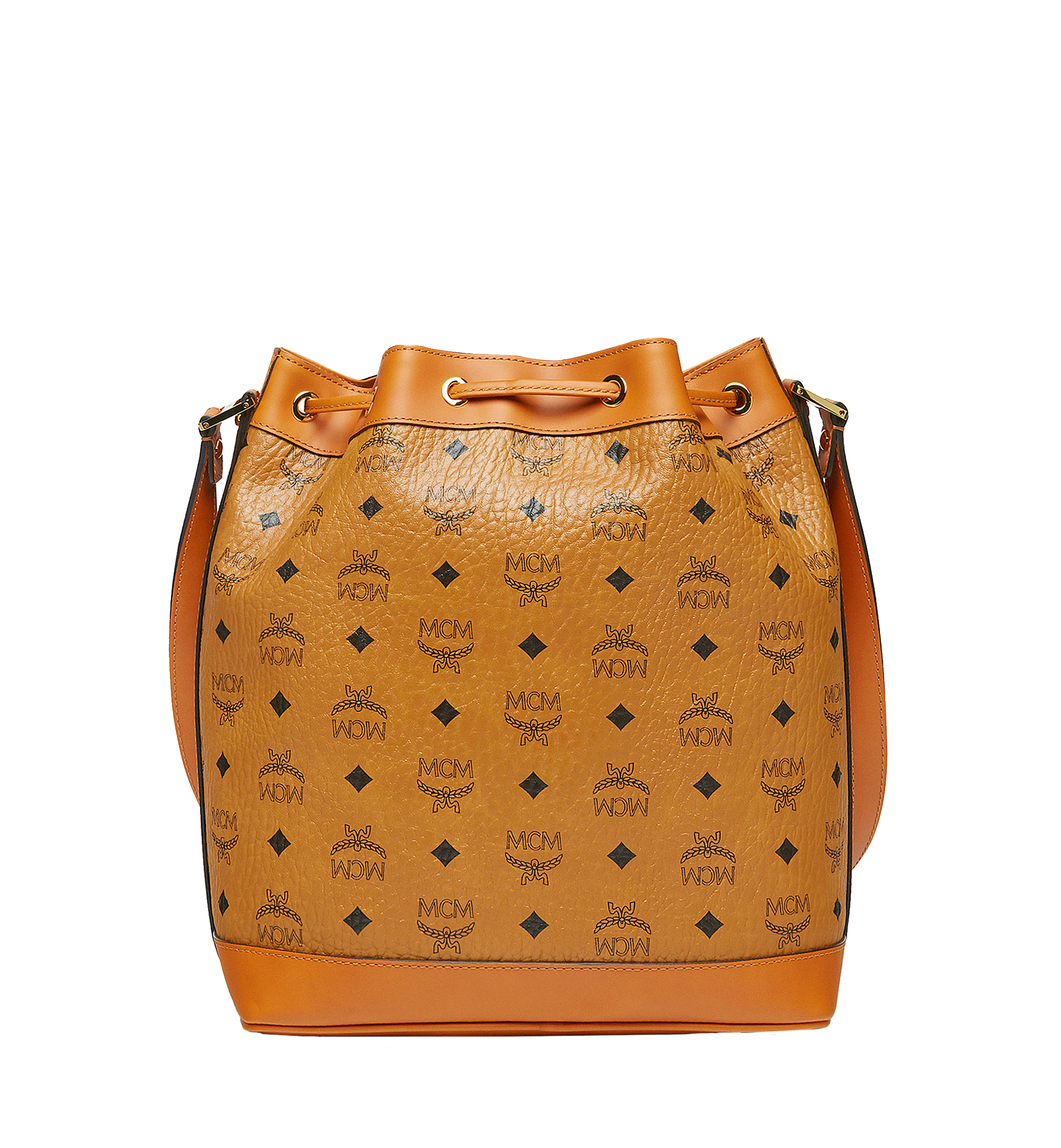 Small Heritage Drawstring in Visetos Cognac | MCM® US