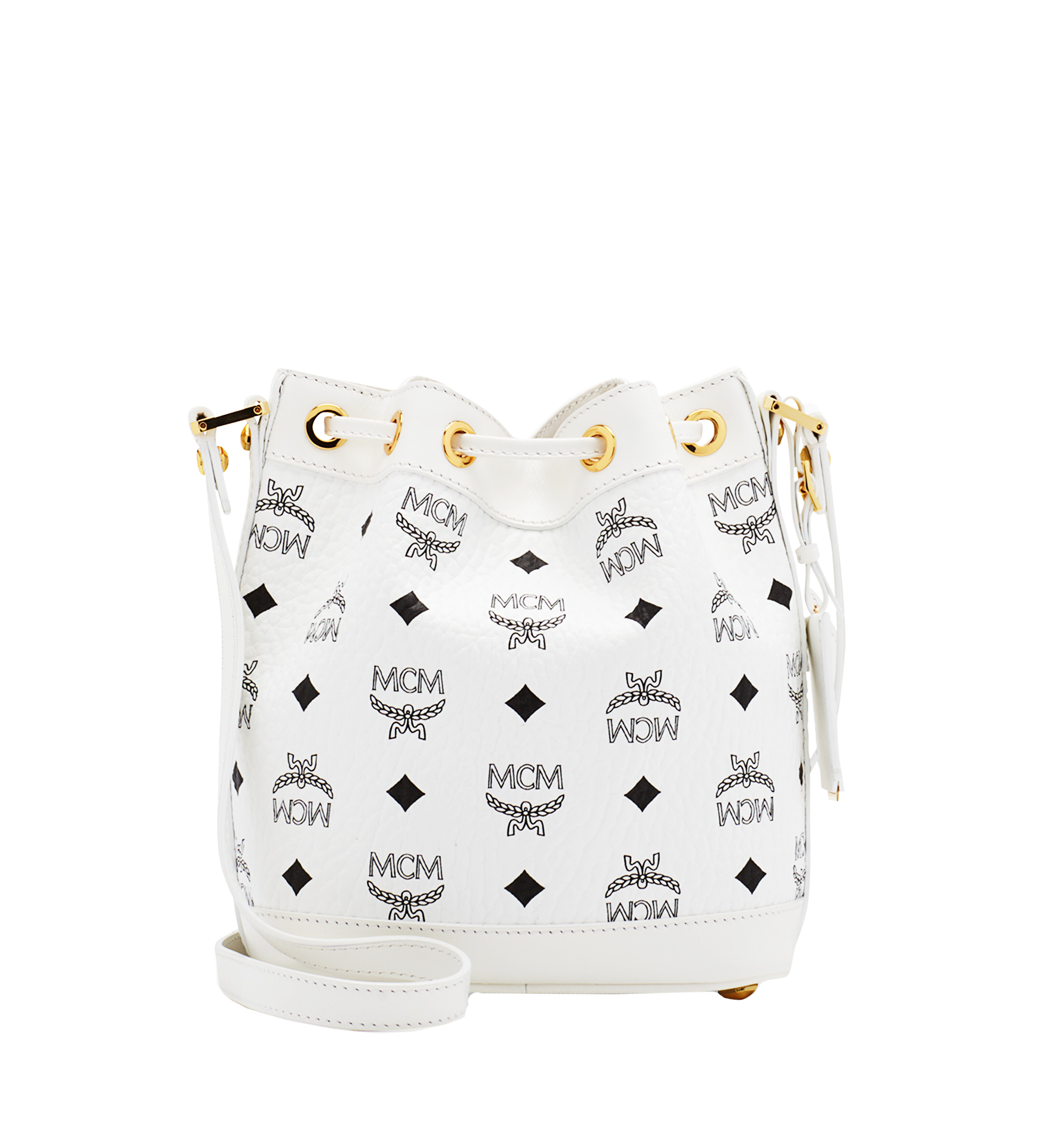 Mcm heritage outlet drawstring bucket bag