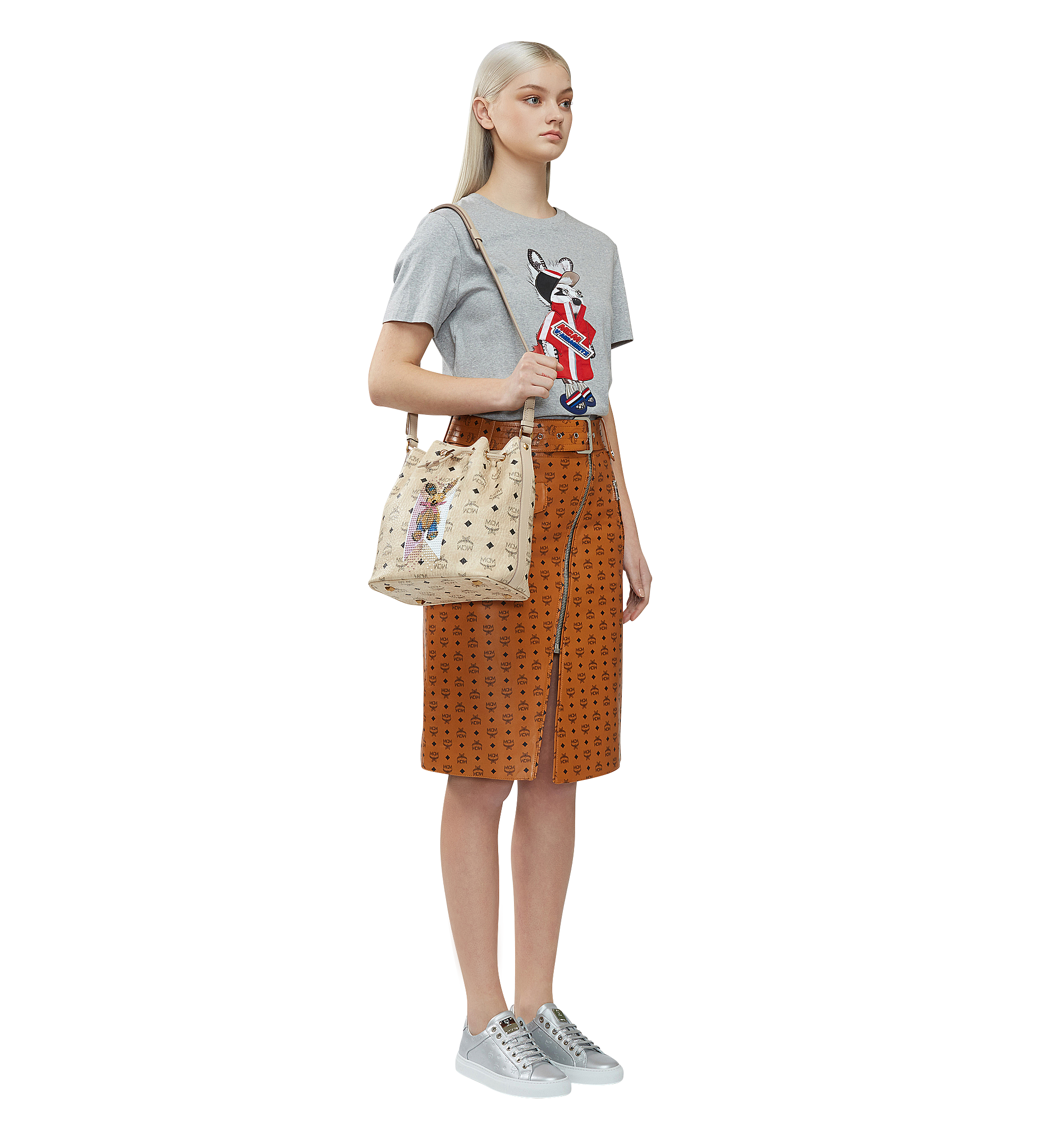 MCM Rabbit Drawstring in Visetos Beige MWD8SXL78IG001 Plus de photos 5