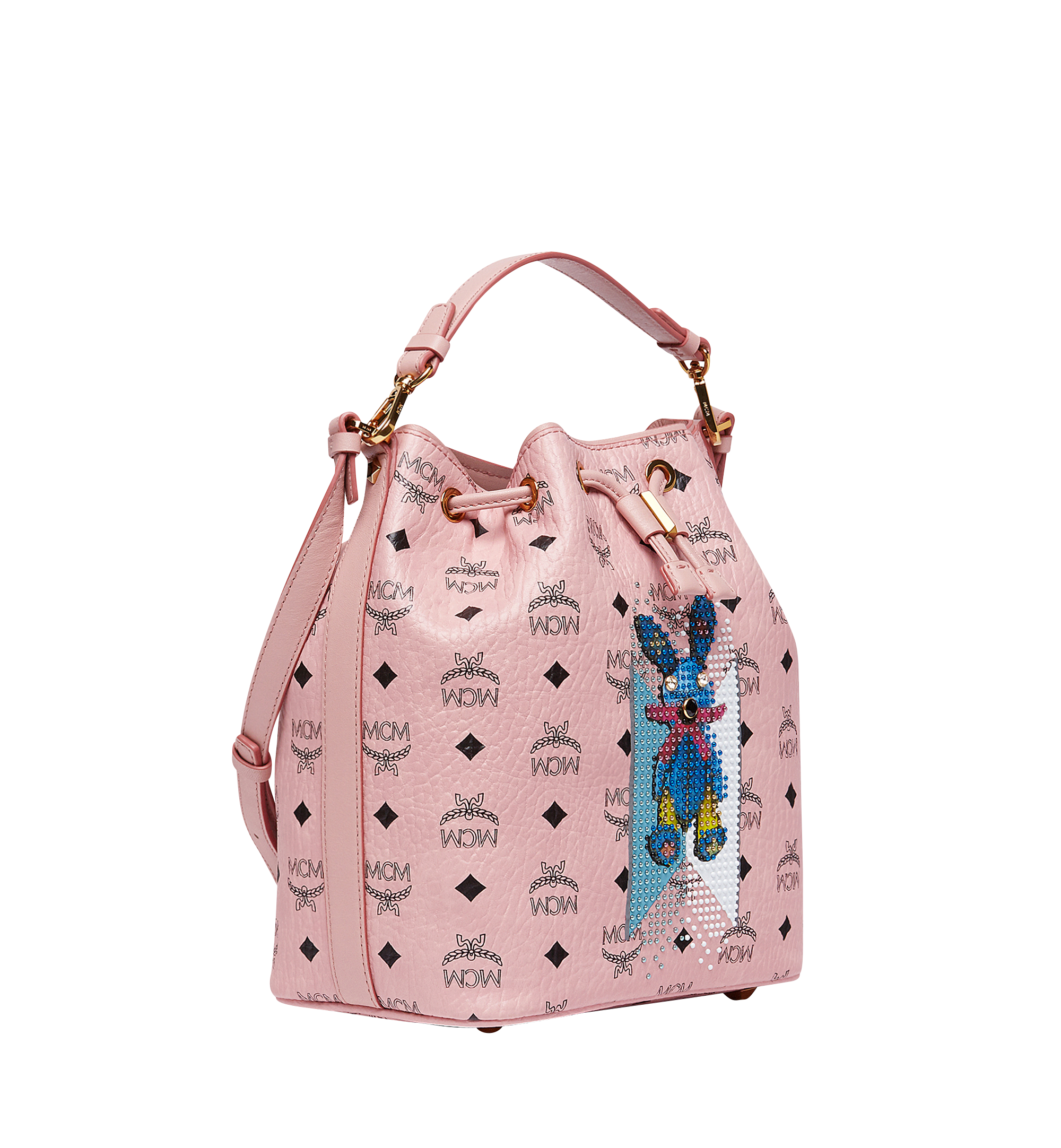 MCM Rabbit Drawstring in Visetos Pink MWD8SXL78PZ001 Plus de photos 1
