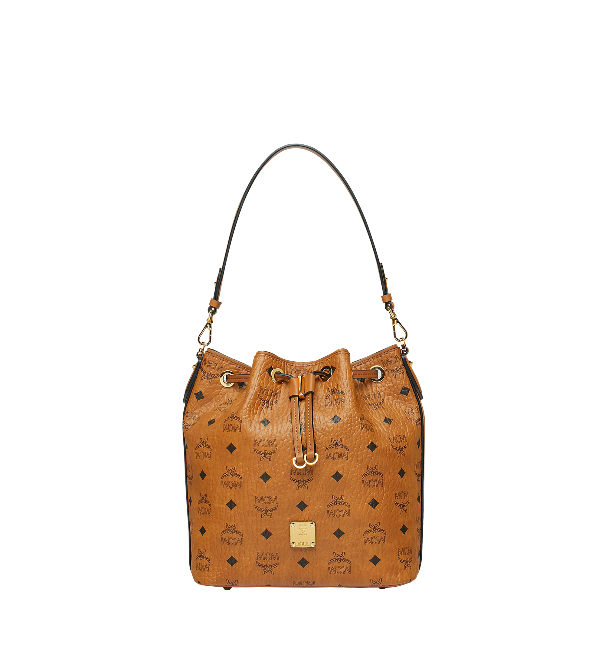 MCM Visetos Cognac Drawstring Mini Bag -  Israel