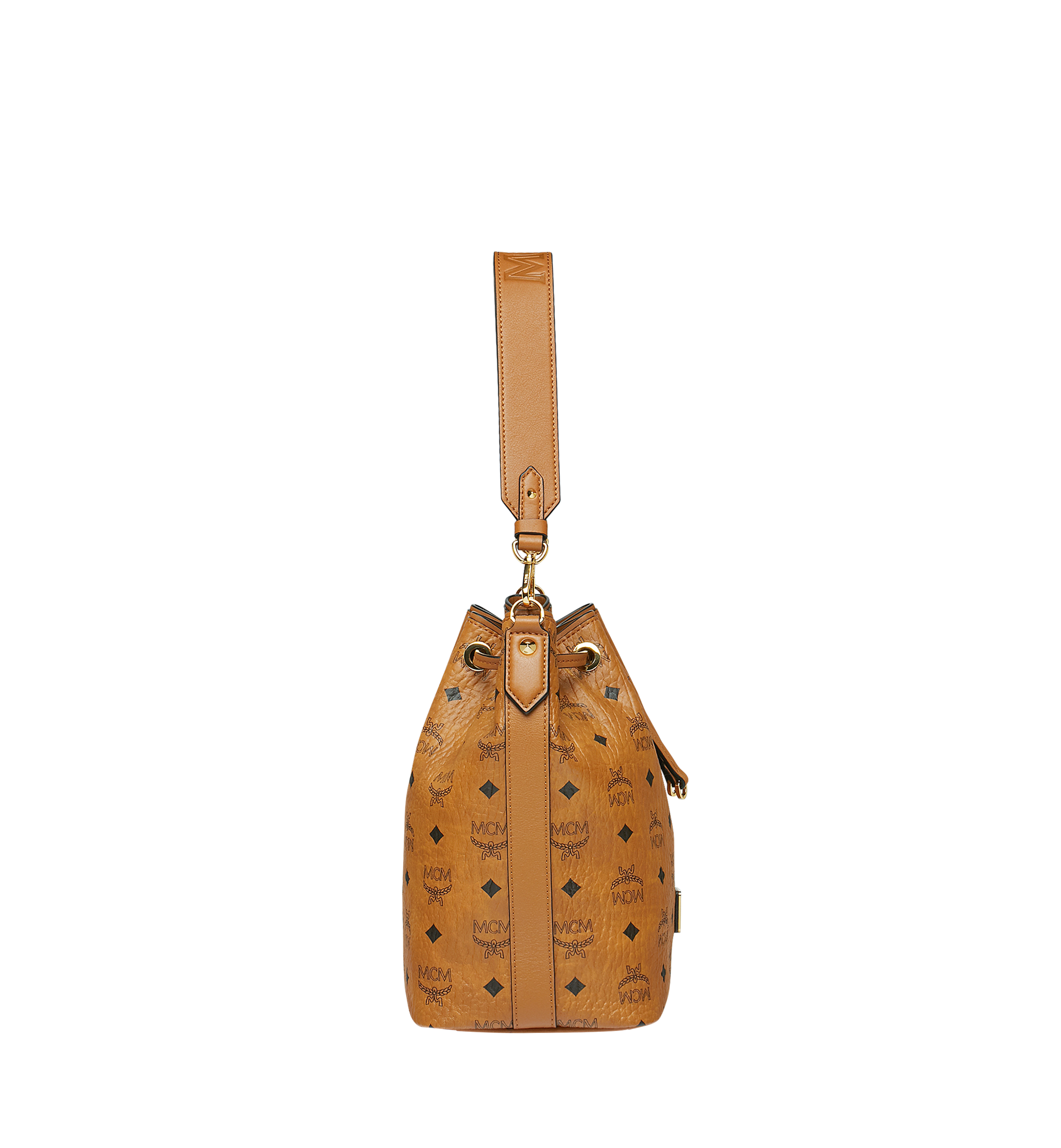 MCM, Bags, Mcm Visetos Small Cognac Leather Shoulder Bag