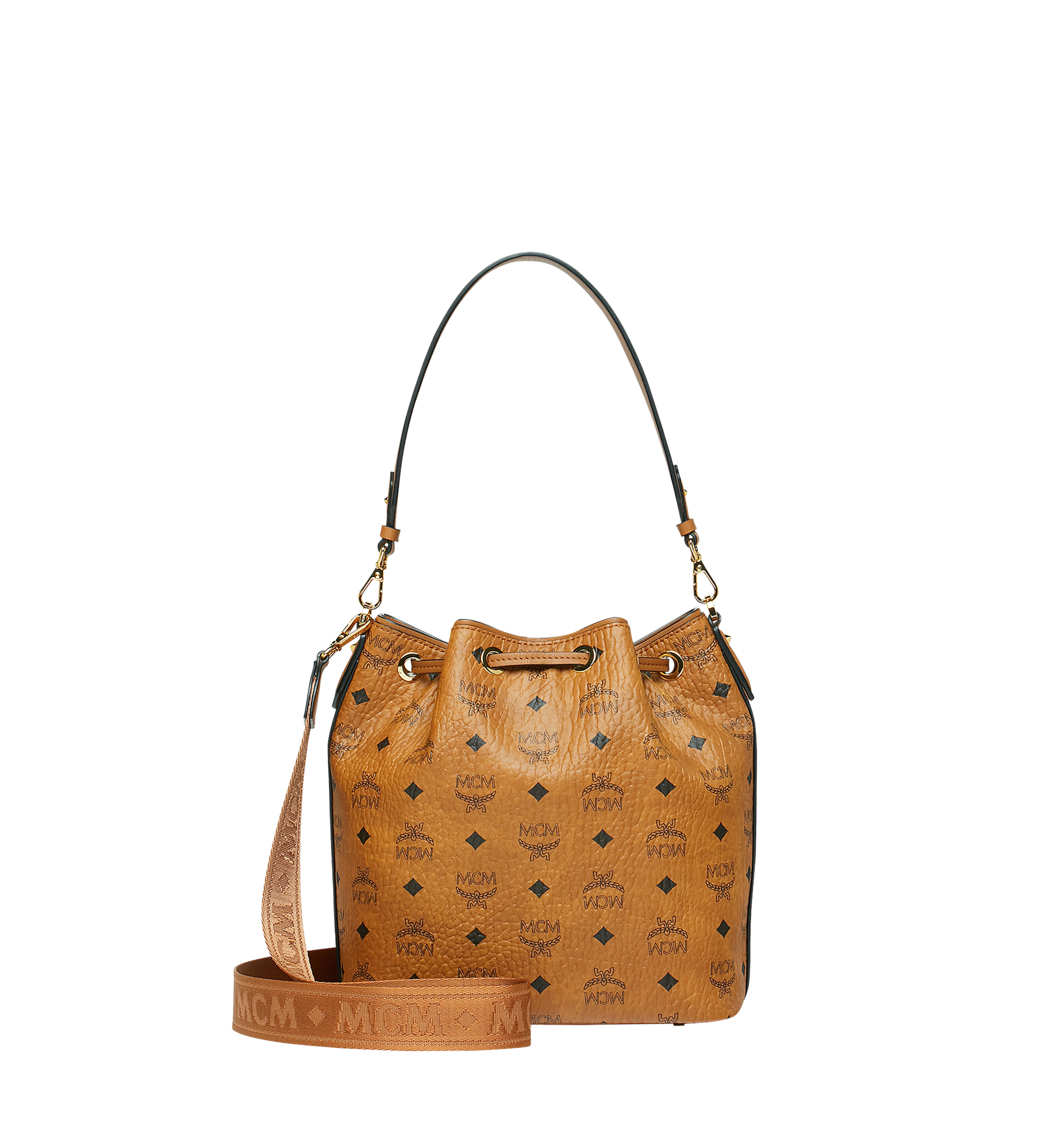 MCM Essential Drawstring Bag in Monogram Leather With Dust Bag $825+ Tax