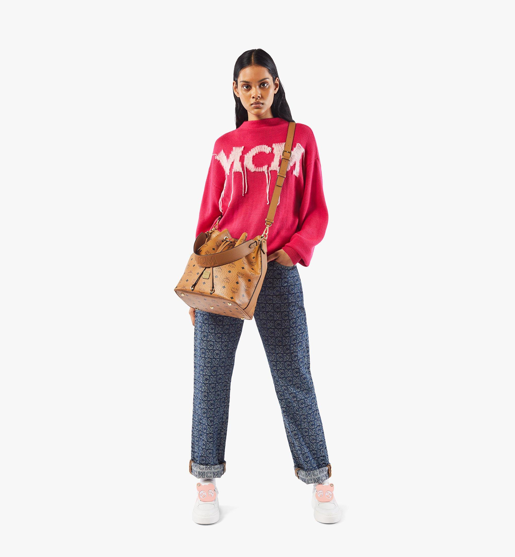 Medium Aren Kordelzugtasche in Visetos Original Cognac | MCM ®DE 