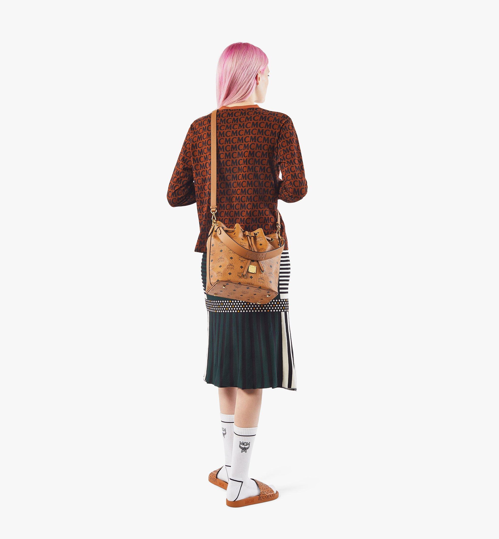 Small Aren Drawstring Bag in Visetos Cognac