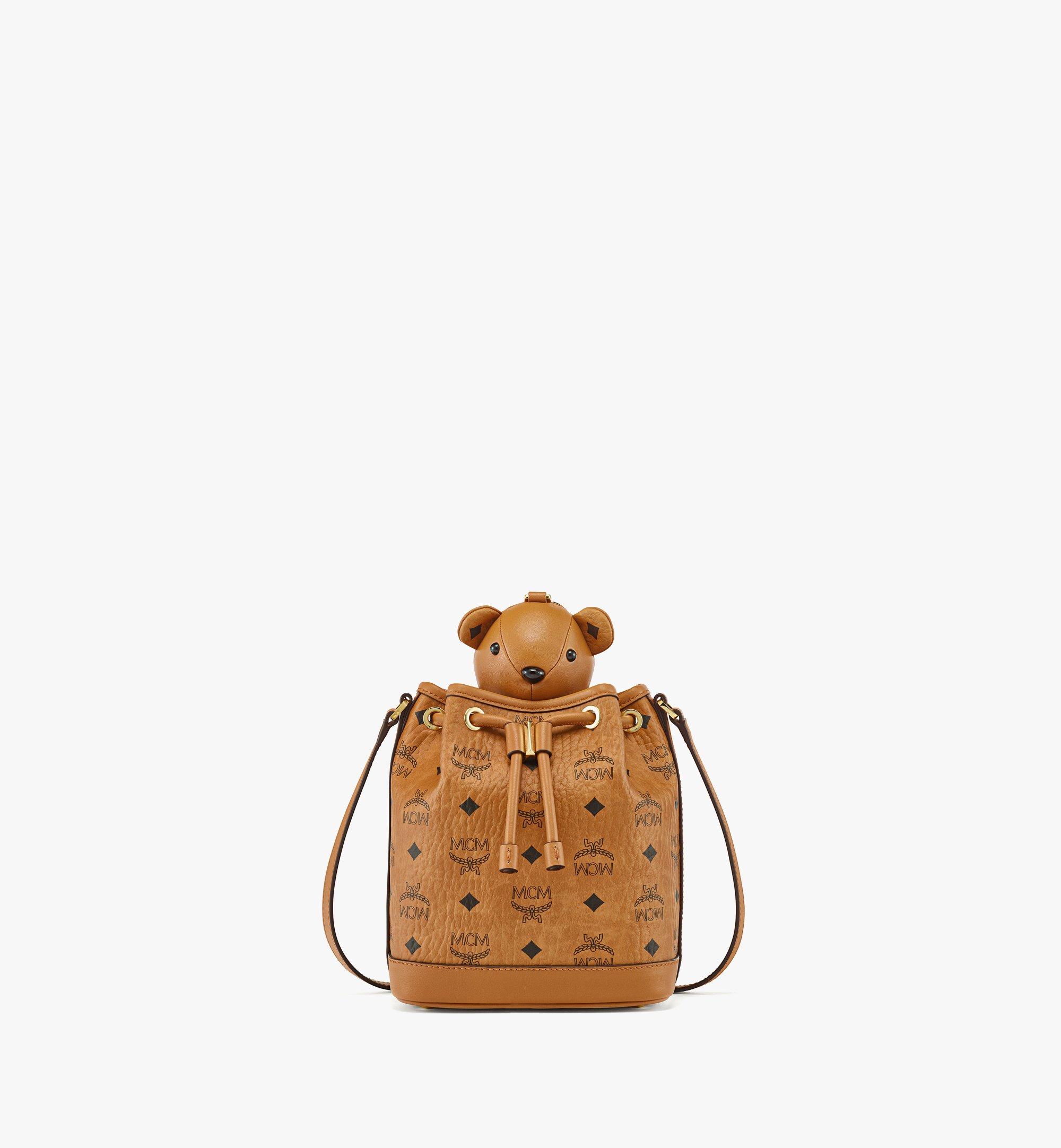 Mini MCM Park Bear Drawstring Bag in Visetos Cognac MCM CA