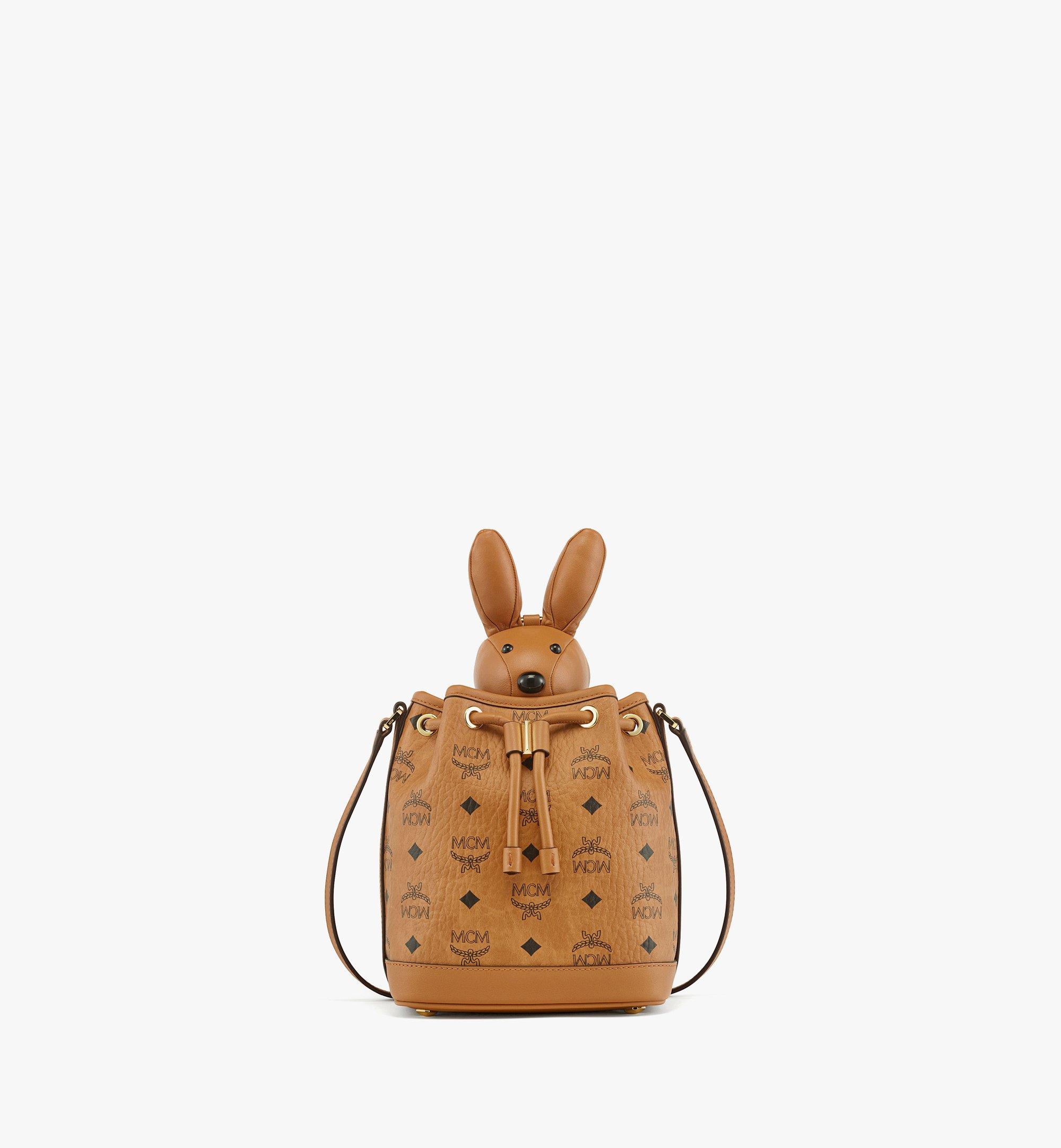 MCM Visetos Cognac Drawstring Mini Bag -  Israel