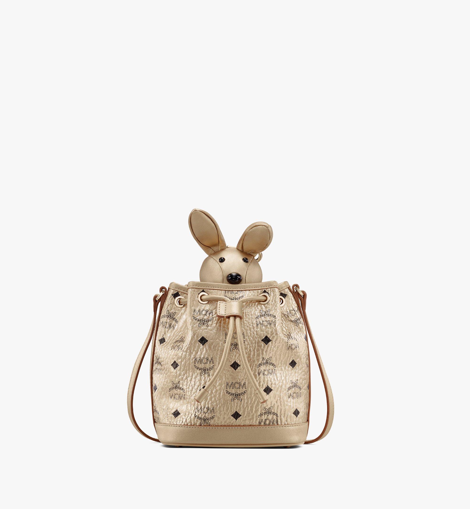 MCM Zoo Rabbit Drawstring Bag in Visetos