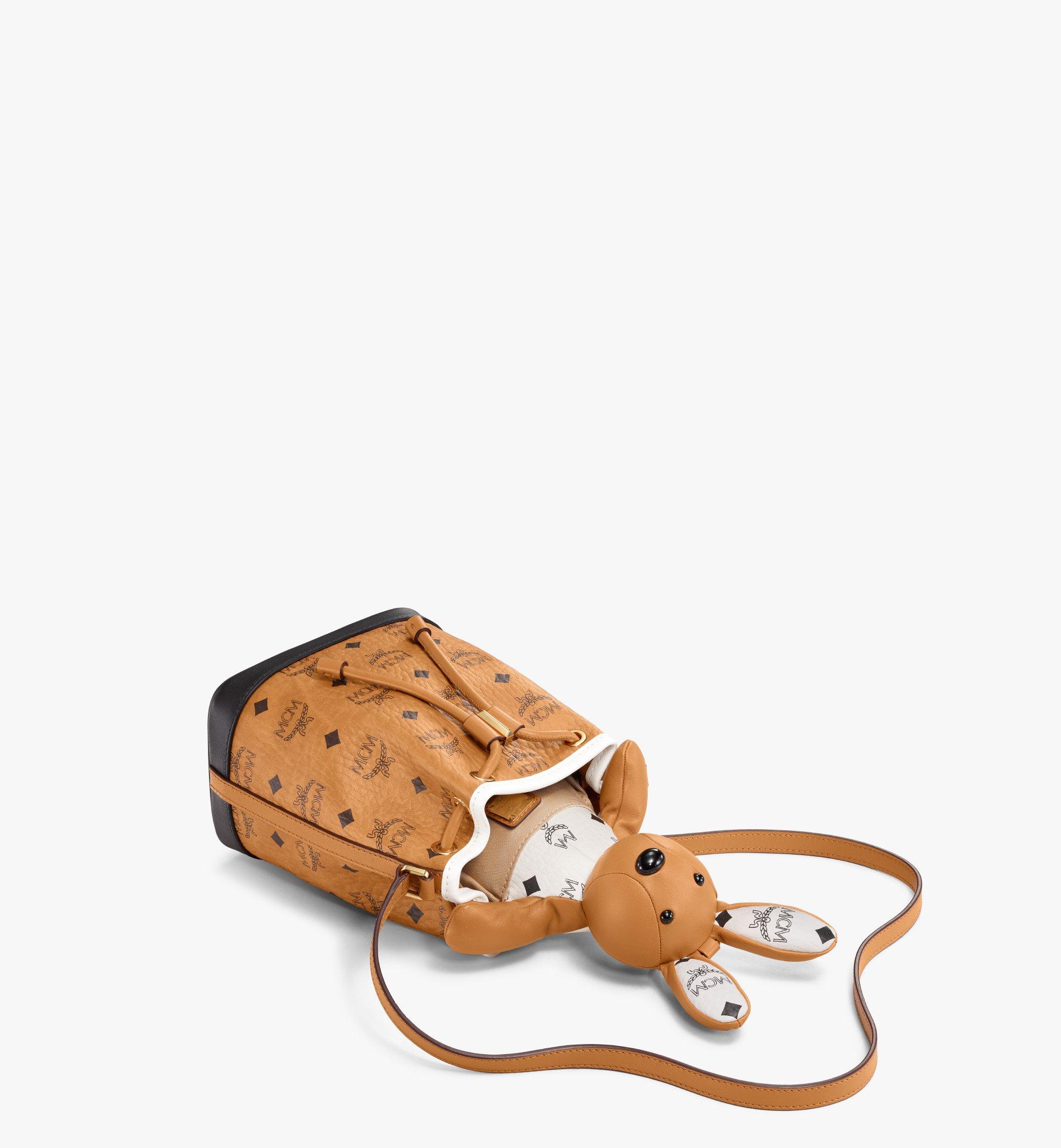 X-Mini MCM Park Rabbit Bucket Bag in Visetos Cognac