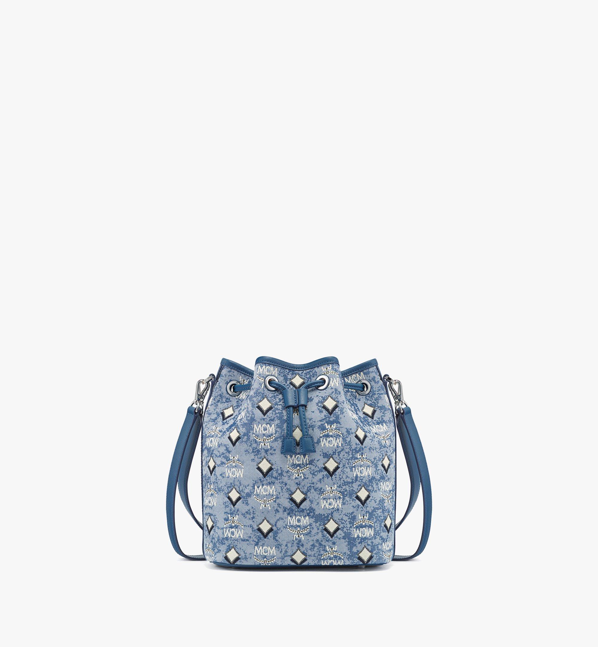 Medium Dessau Drawstring Bag in Vintage Monogram Jacquard Blue MCM ®DE