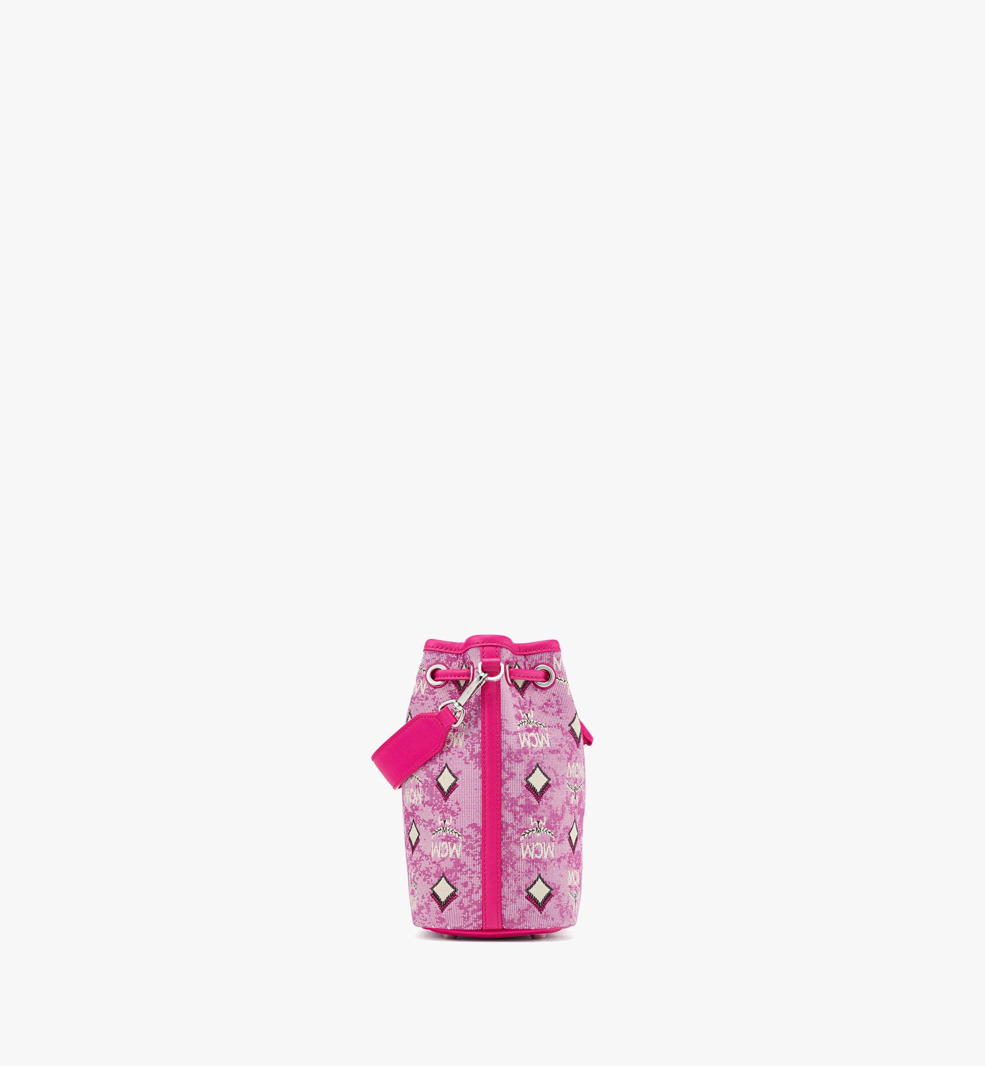 MCM Dessau Drawstring Bag in Vintage Monogram Jacquard Pink MWDCADU03PK001 Alternate View 1