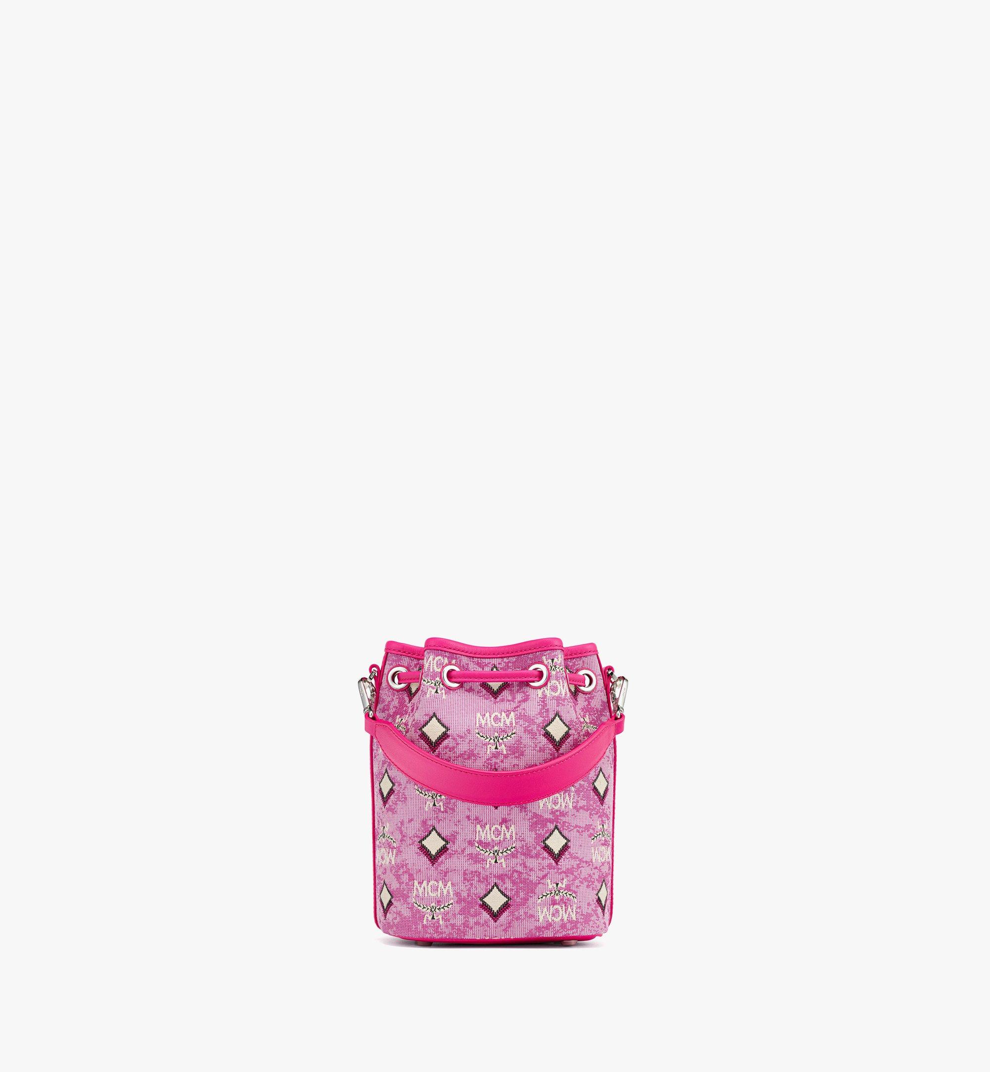 MCM Dessau Drawstring Bag in Vintage Monogram Jacquard Pink MWDCADU03PK001 Alternate View 3