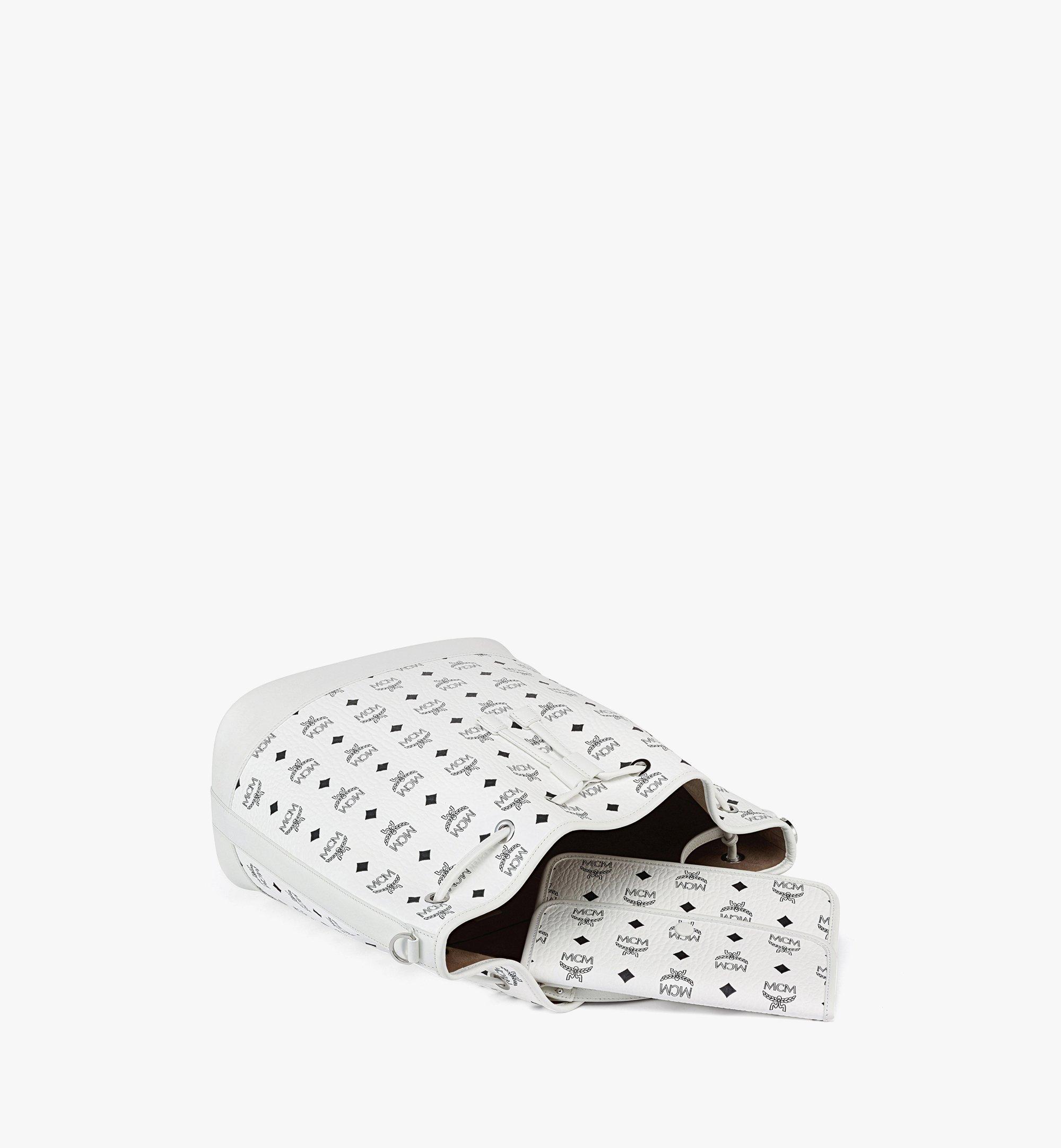 MCM Dessau Drawstring Bag in Visetos White MWDCSDU01WT001 Alternate View 2