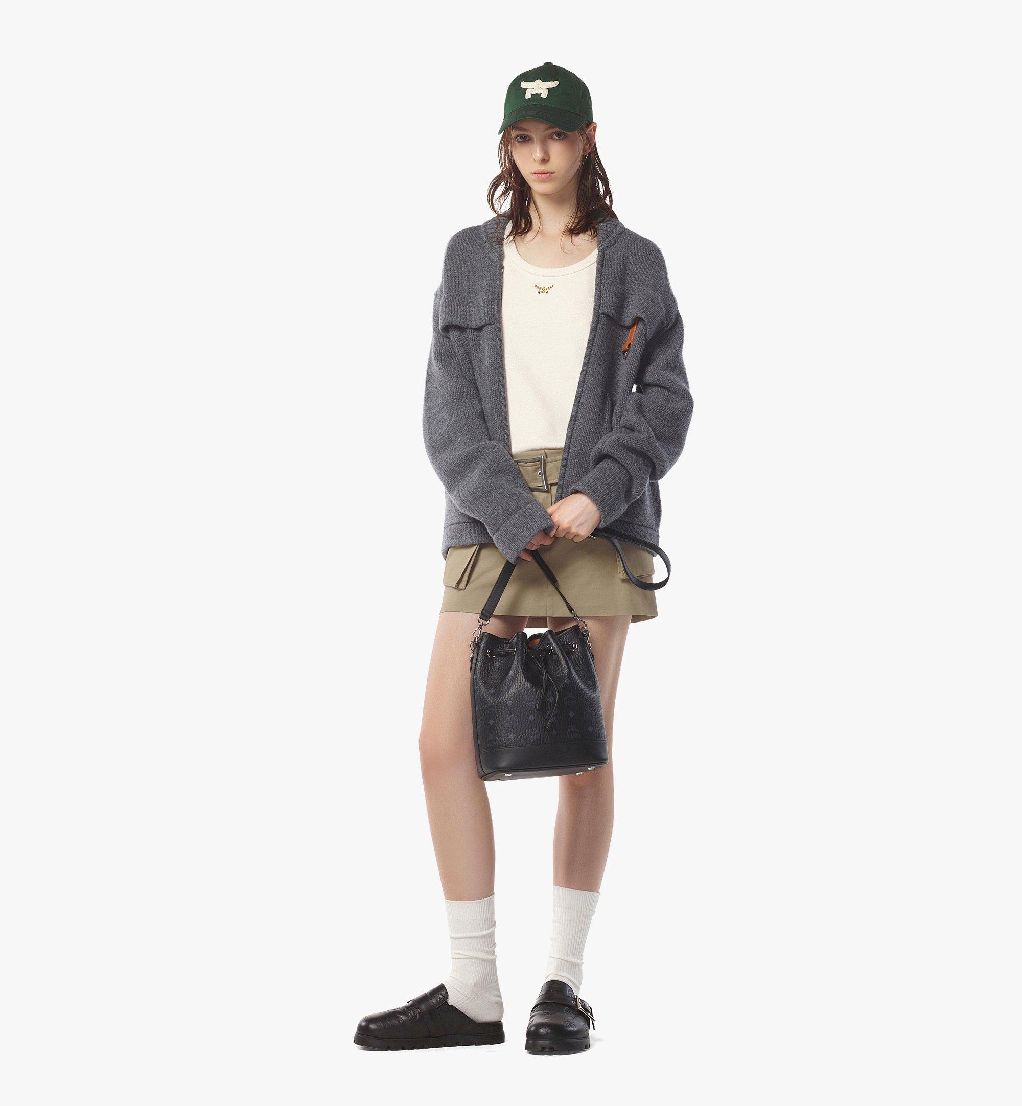 MCM Dessau Drawstring Bag in Visetos Black MWDCSDU02BK001 Alternate View 2