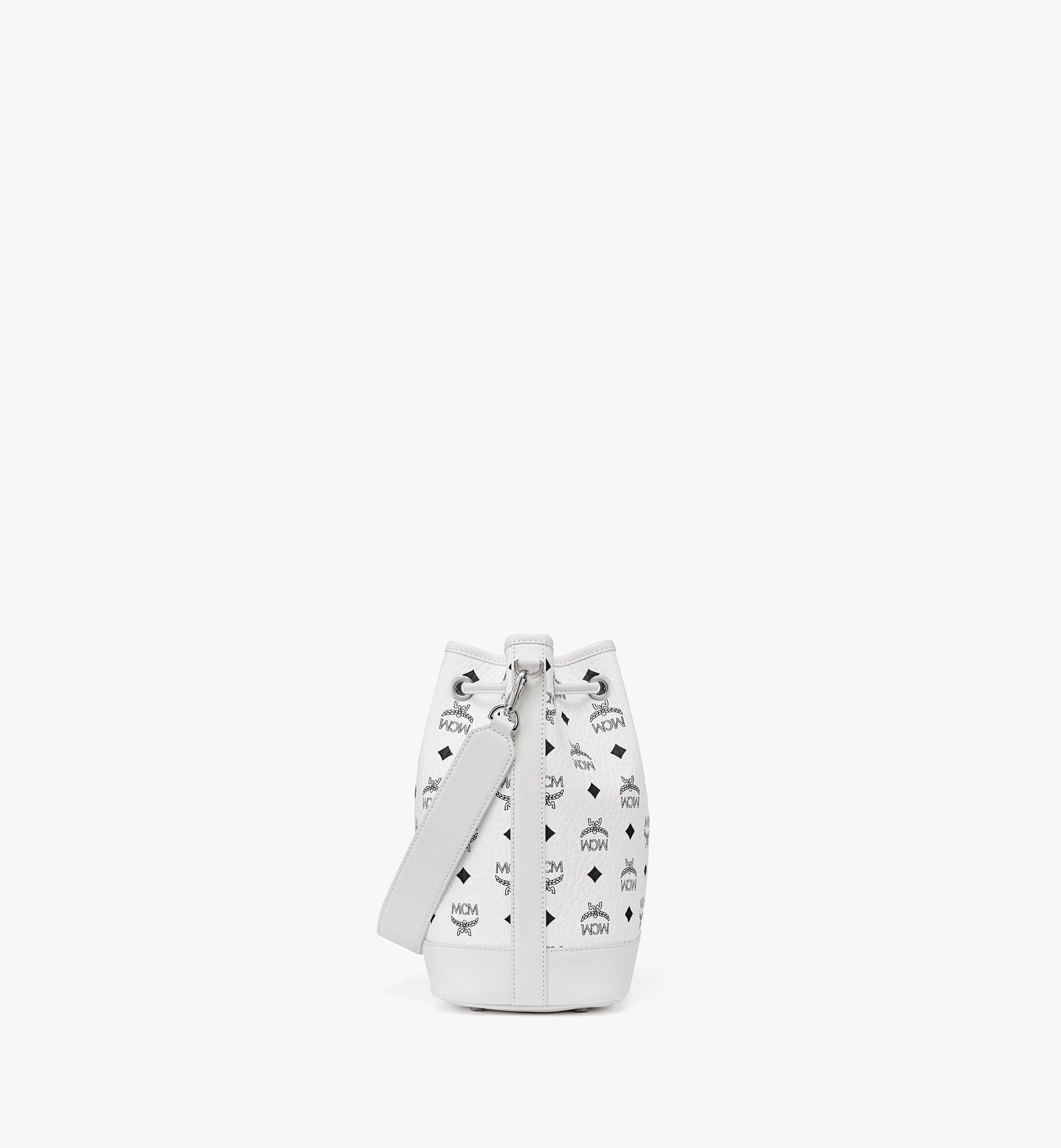 MCM Dessau Drawstring Bag in Visetos White VISETOS