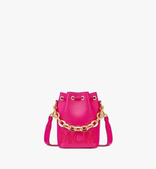 Drawstring Bag in Chain Leather