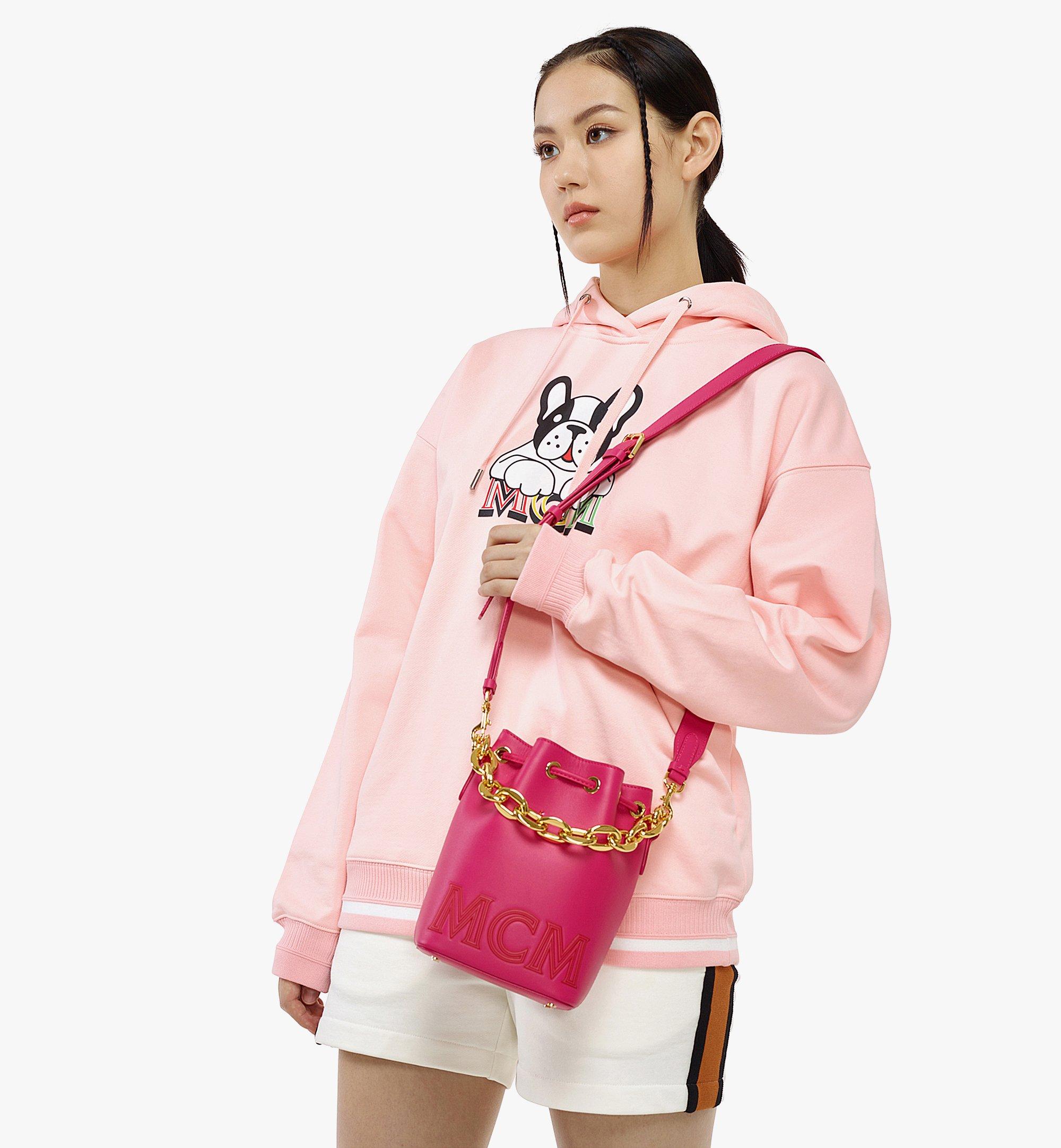 Mcm Drawstring Logo Bucket Bag