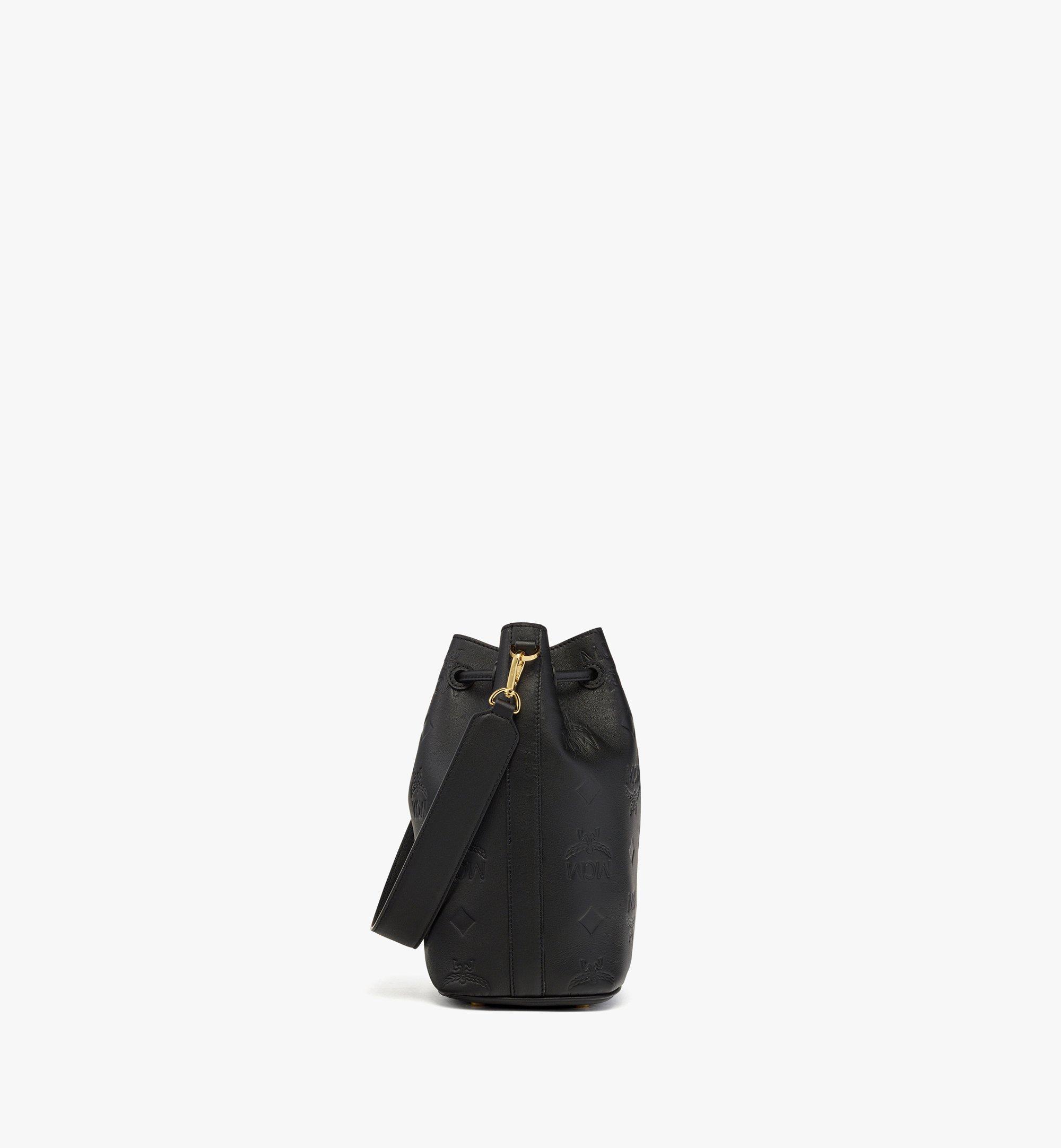 MCM Dessau Drawstring In Embossed Monogram Leather Black MWDDSDU02BK001 Alternate View 1