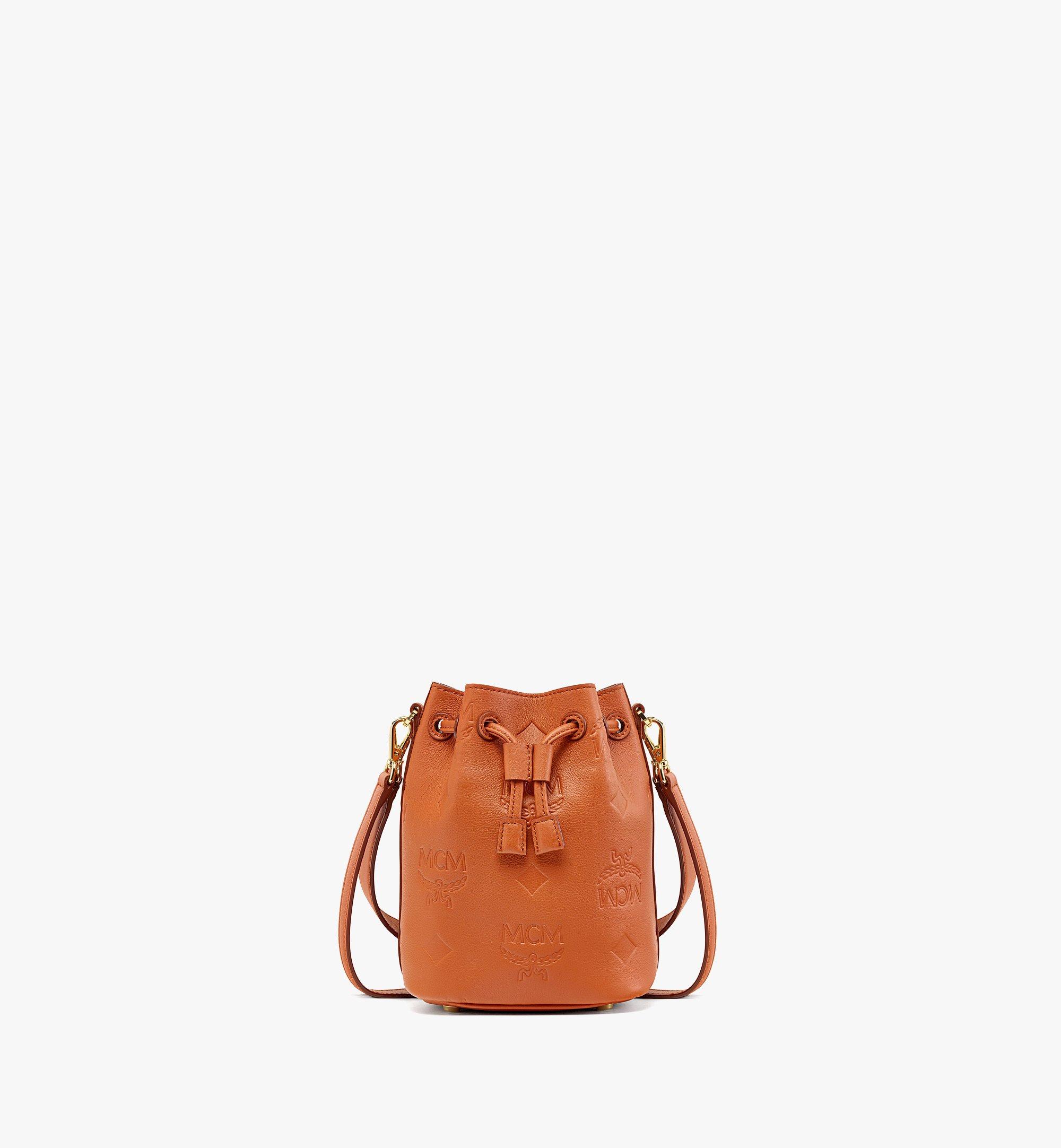 mcm heritage drawstring bucket bag