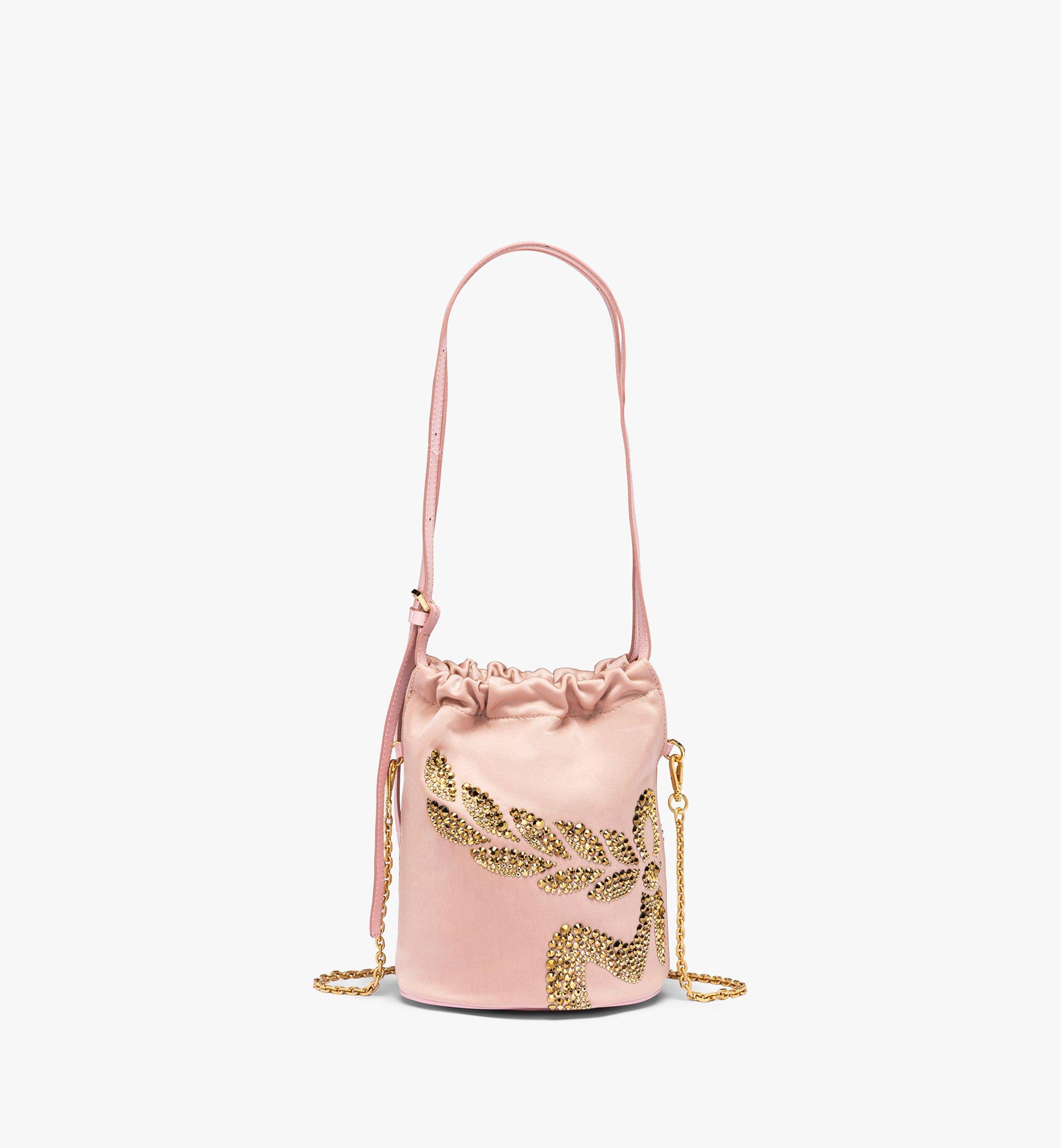 Mini Himmel Laurel Drawstring Bag in Recycled Nylon Pink | MCM ®US