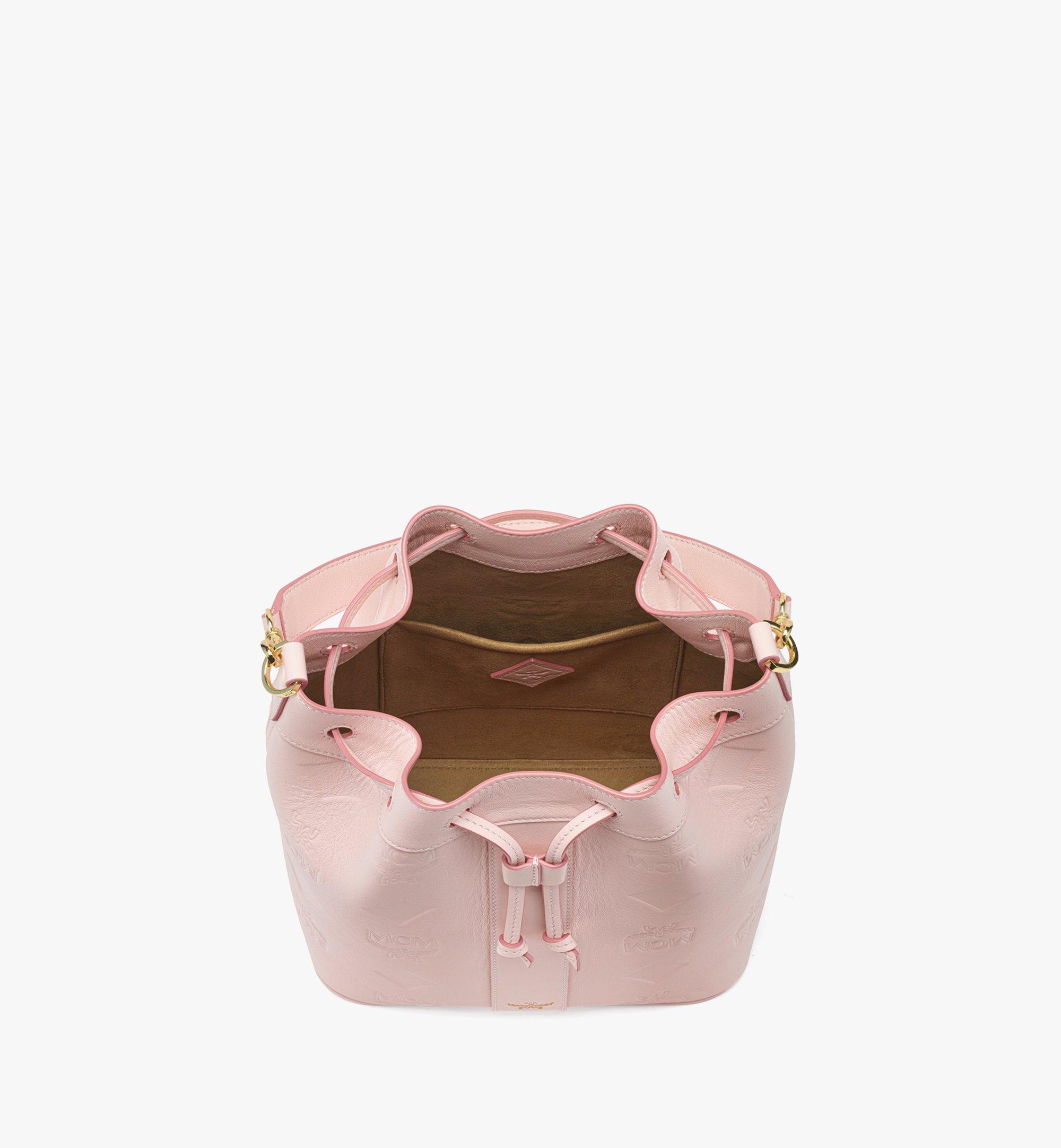 MCM Dessau Drawstring Bag in Maxi Monogram Leather Pink MWDGSDU01QA001 Alternate View 2