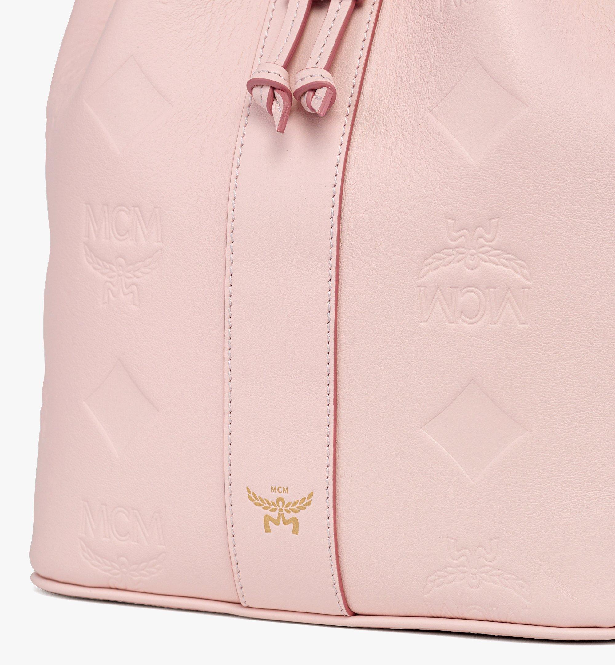 MCM Dessau Drawstring Bag in Maxi Monogram Leather Pink MWDGSDU01QA001 Alternate View 4
