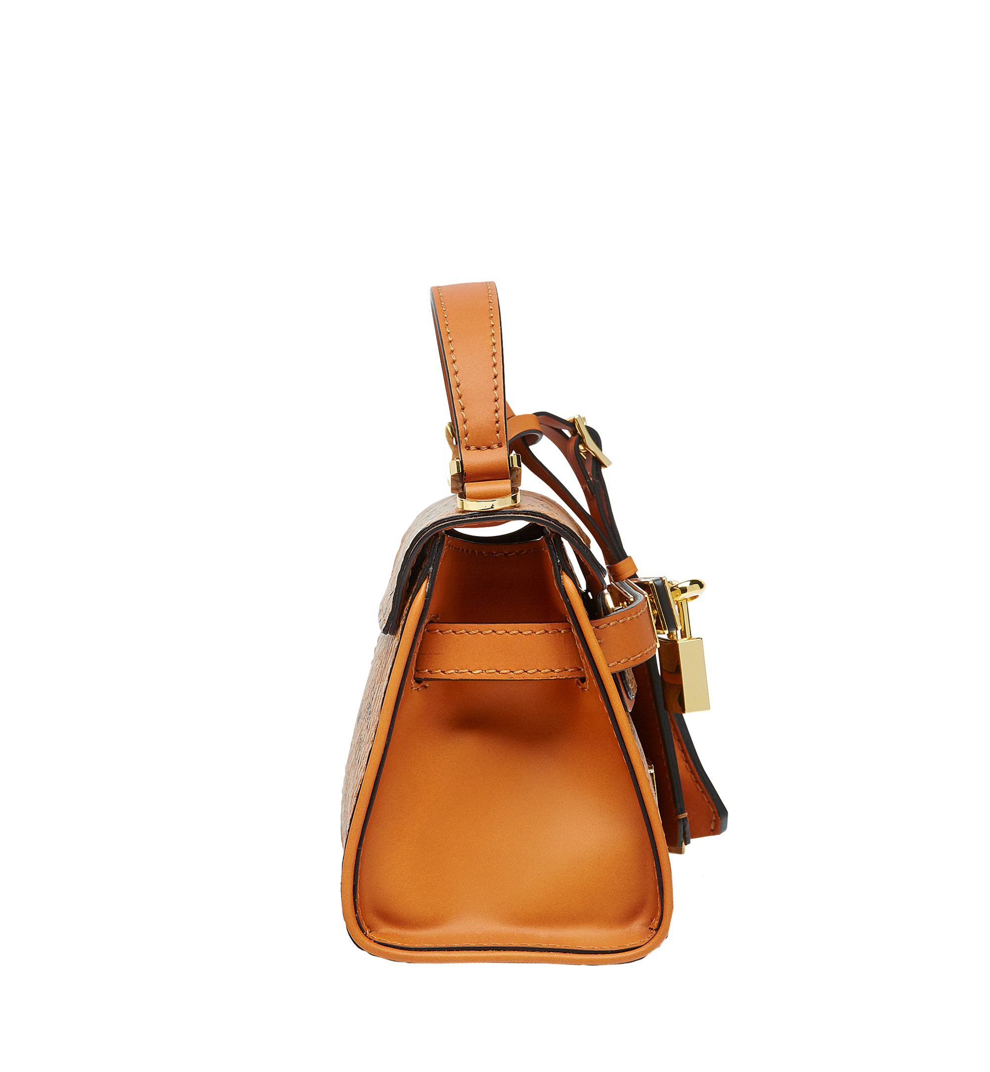 X Mini Heritage Satchel In Visetos Cognac Mcm Tw