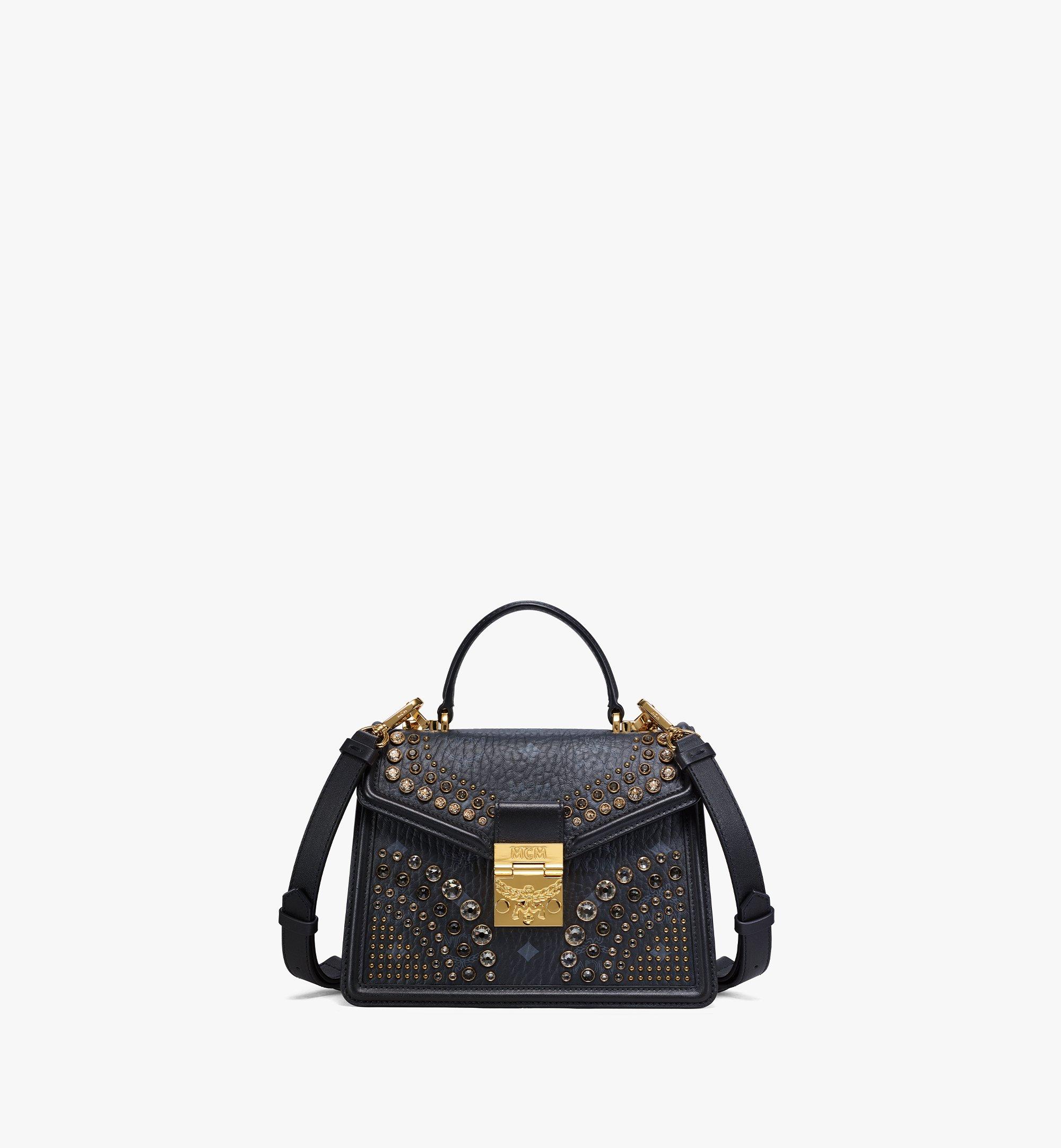 MCM Tracy Satchel in Crystal Visetos Black MWEBSVI01BK001 Alternate View 1