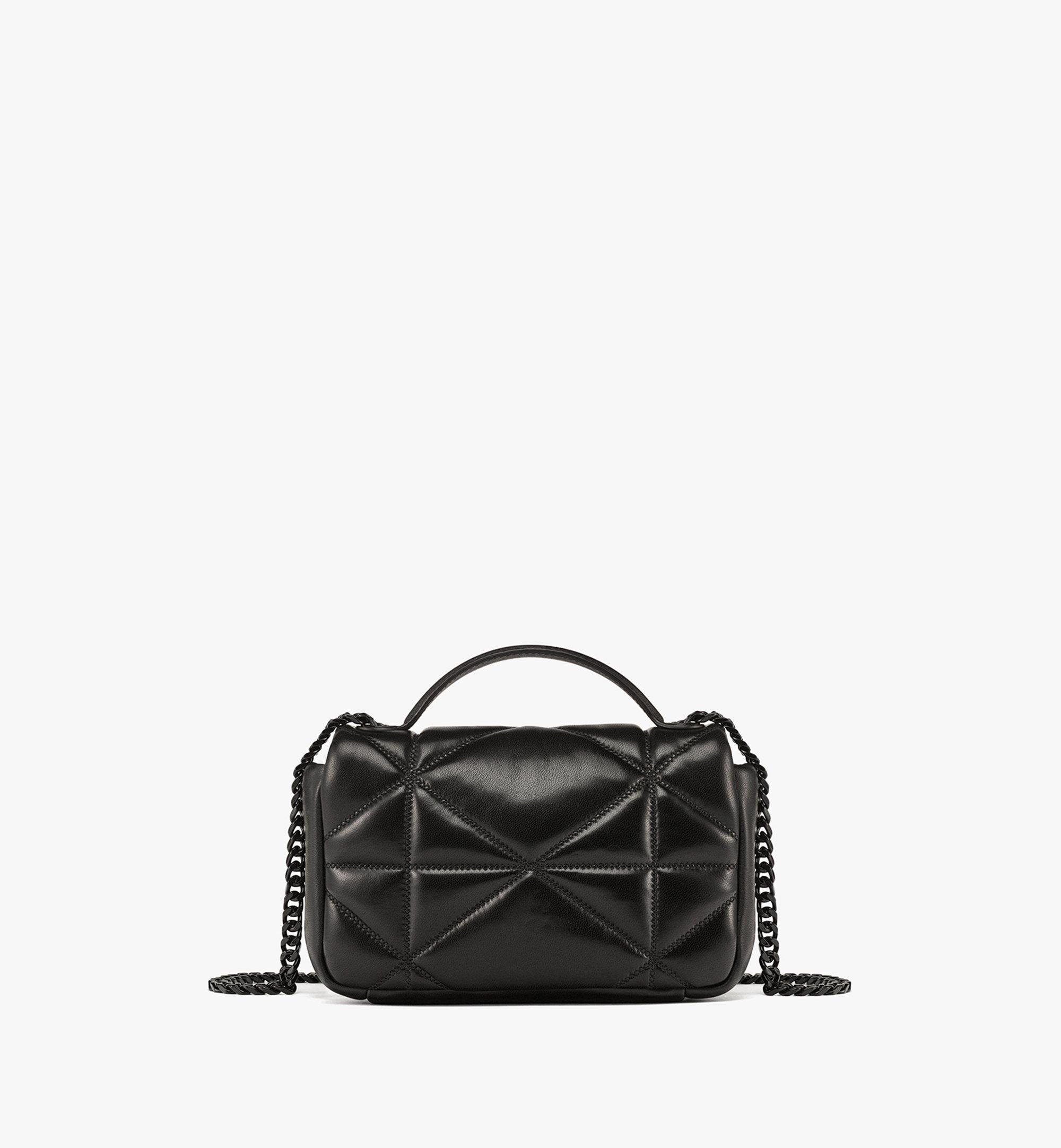 MCM Travia Satchel in Cloud Quilted Leather Black MWECALM01BK001 Alternate View 3