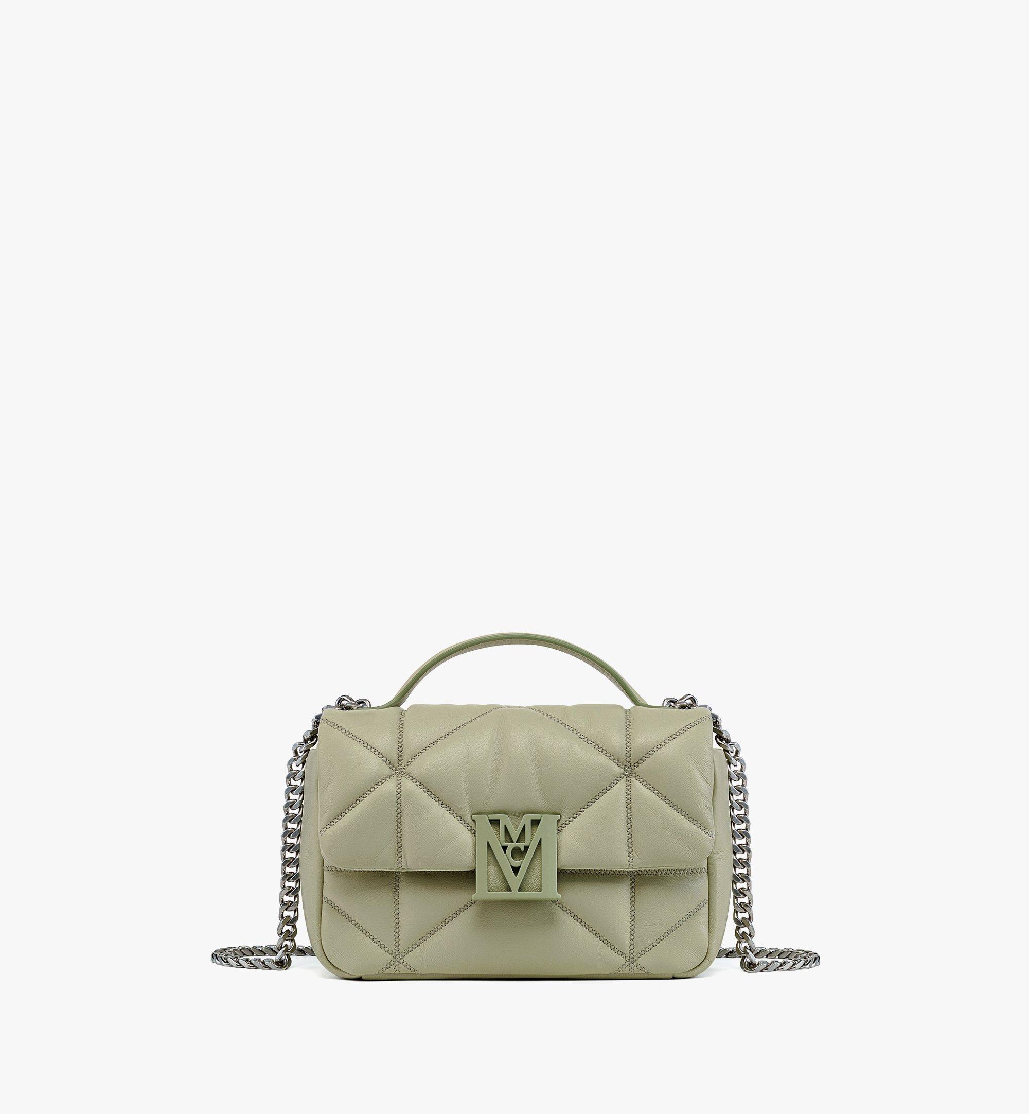 MCM Travia Shoulder Bag in Cloud Quilted Leather Green MWECALM01J3001 Alternate View 1