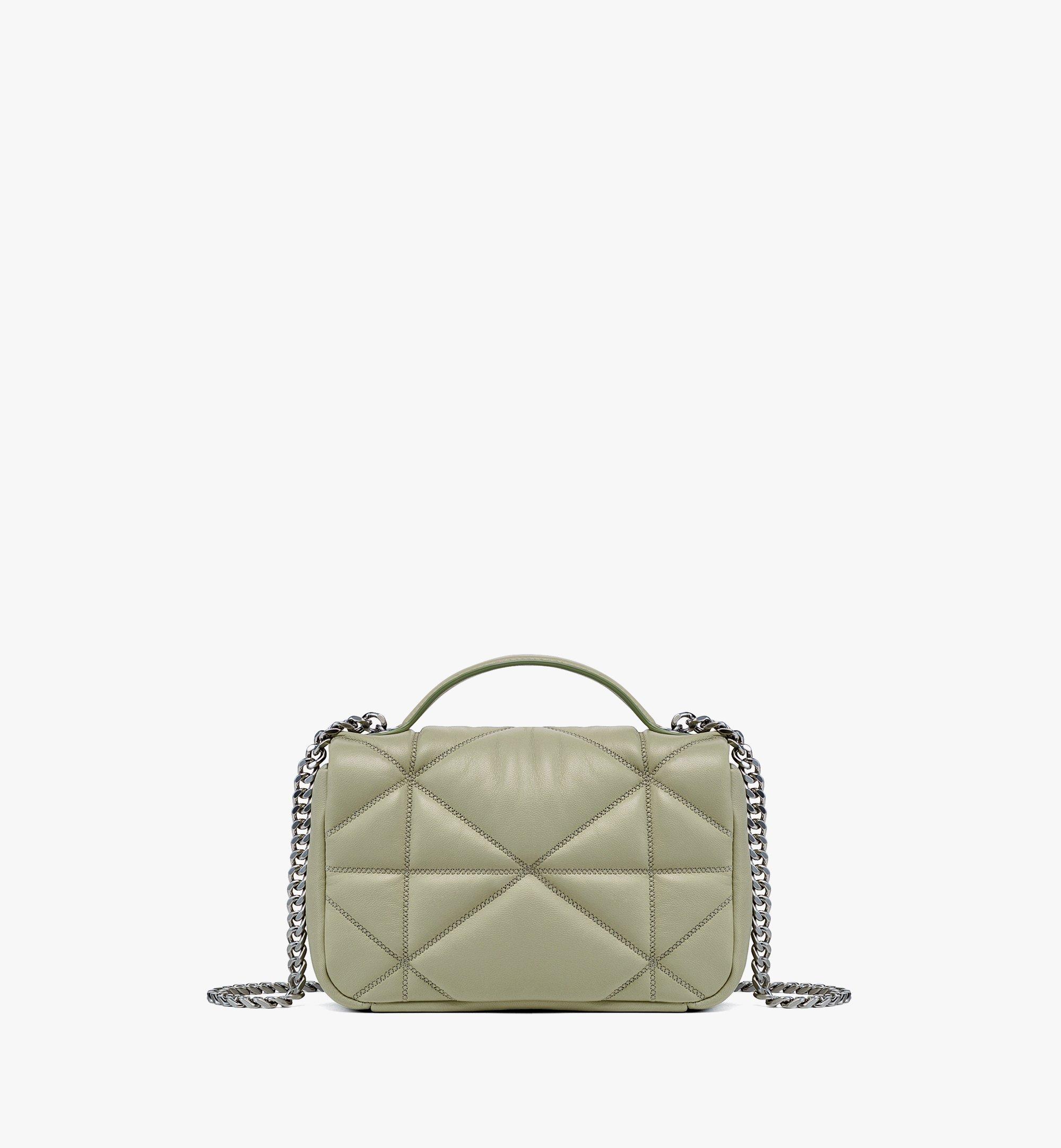 MCM Travia Shoulder Bag in Cloud Quilted Leather Green MWECALM01J3001 Alternate View 3