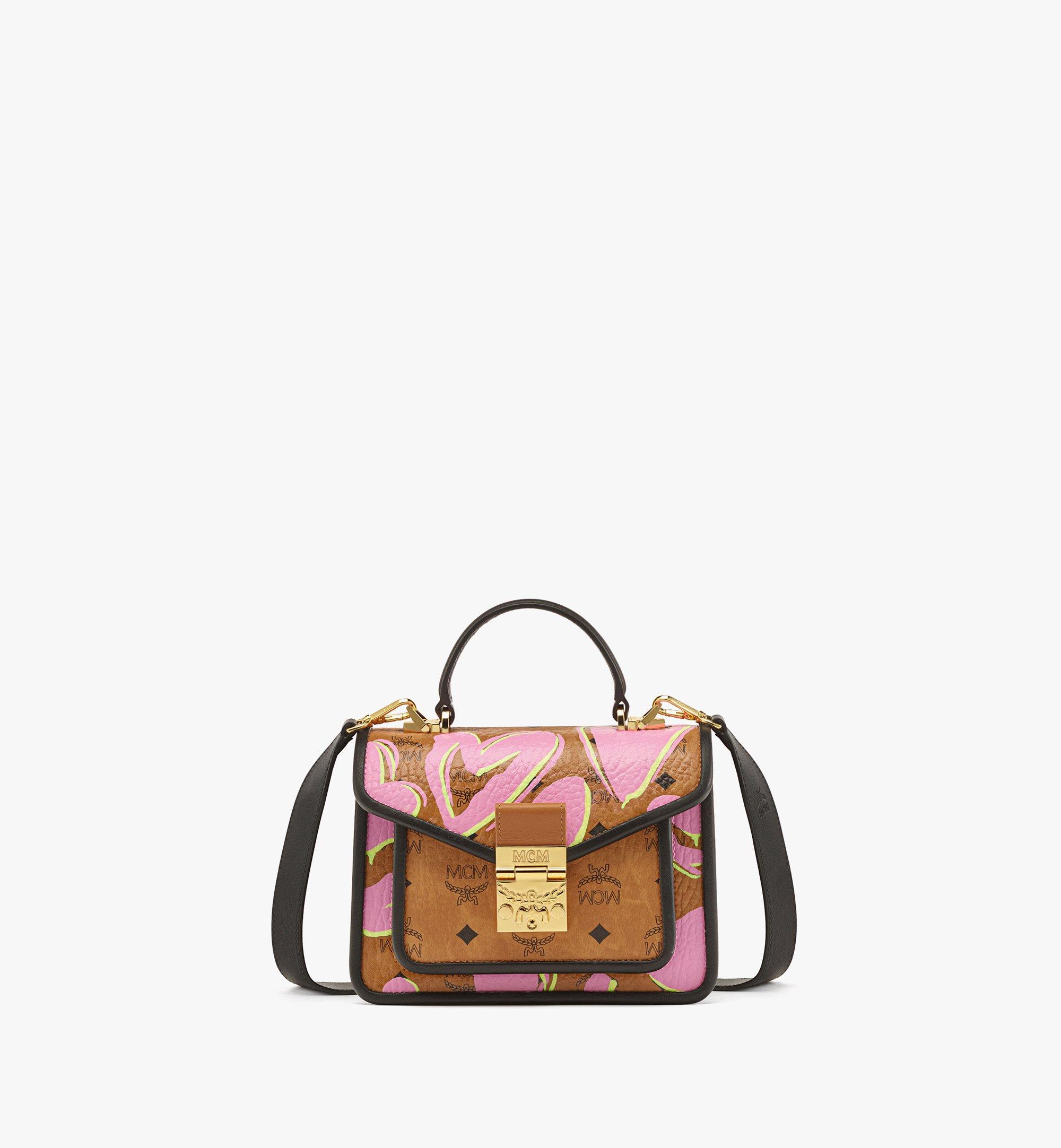 MCM Valentine’s Day Upcycling Project Tracy Satchel in Visetos Cognac MWECAUP01CO001 Alternate View 1