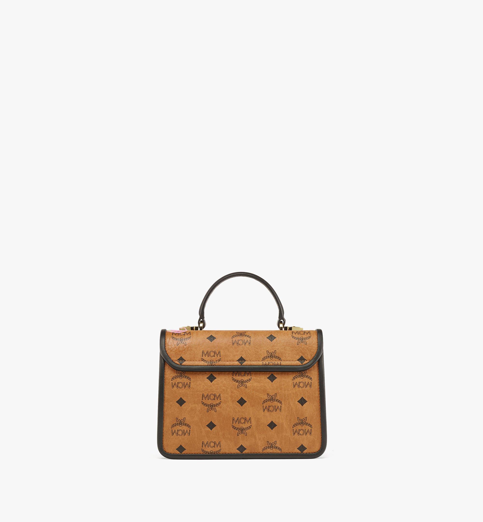 MCM Valentine’s Day Upcycling Project Tracy Satchel in Visetos Cognac MWECAUP01CO001 Alternate View 3
