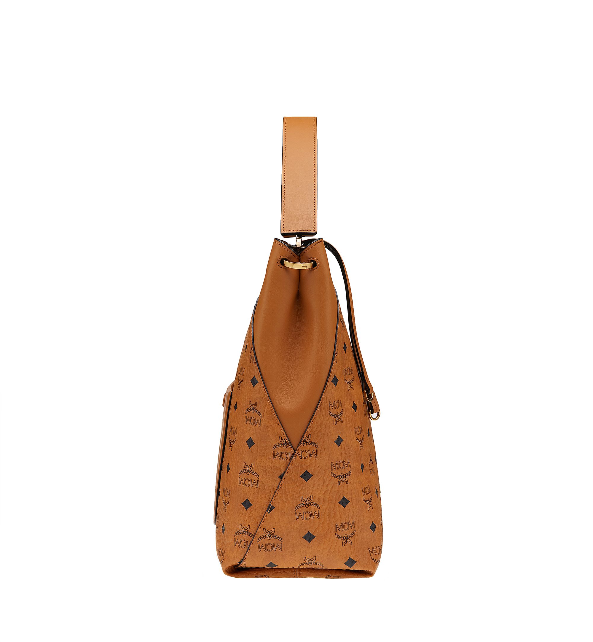 mcm klara hobo large cognac