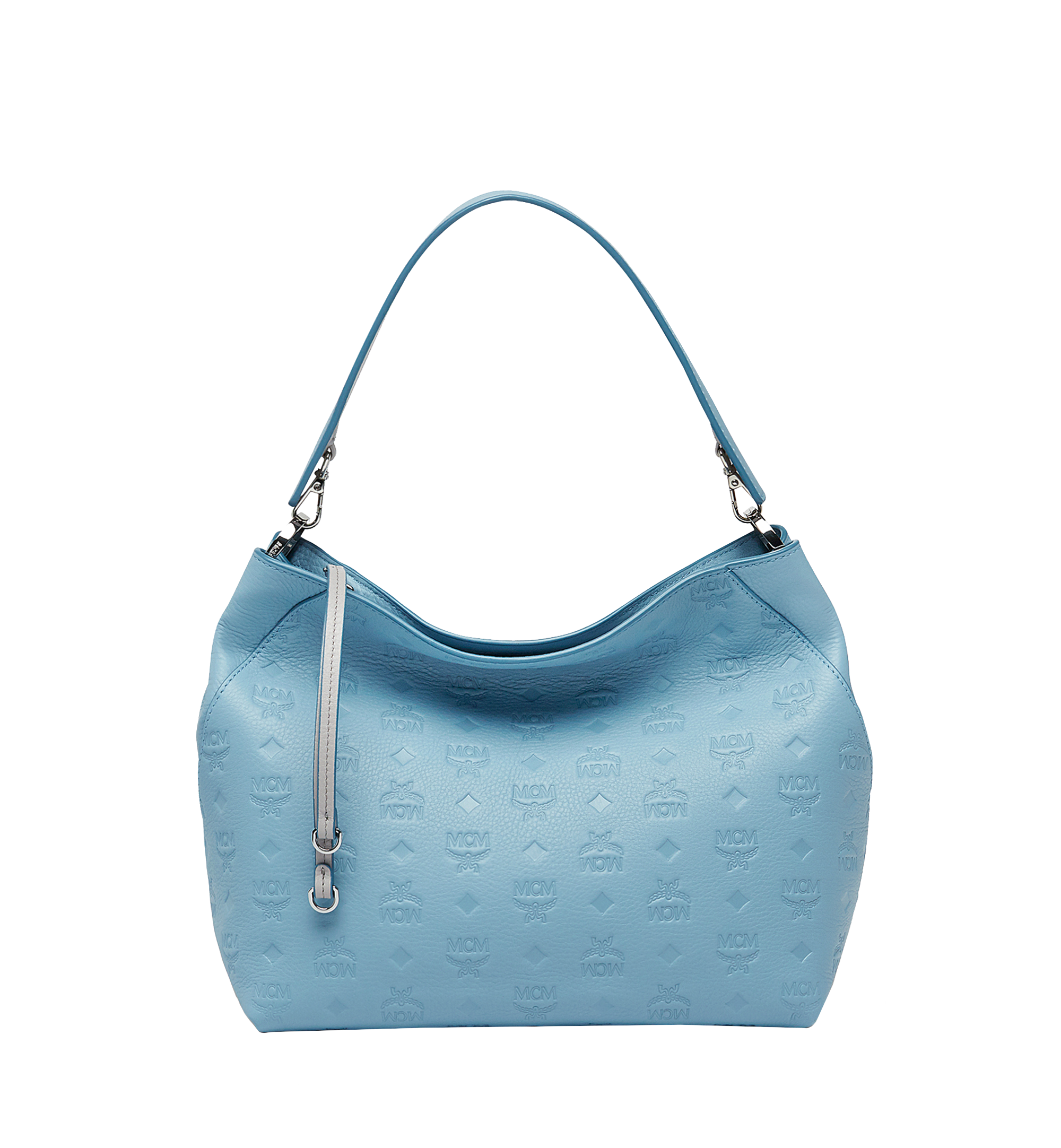 MCM Klara Hobo in Monogram Leather Blue MWH8SKM56LS001 Alternate View 1