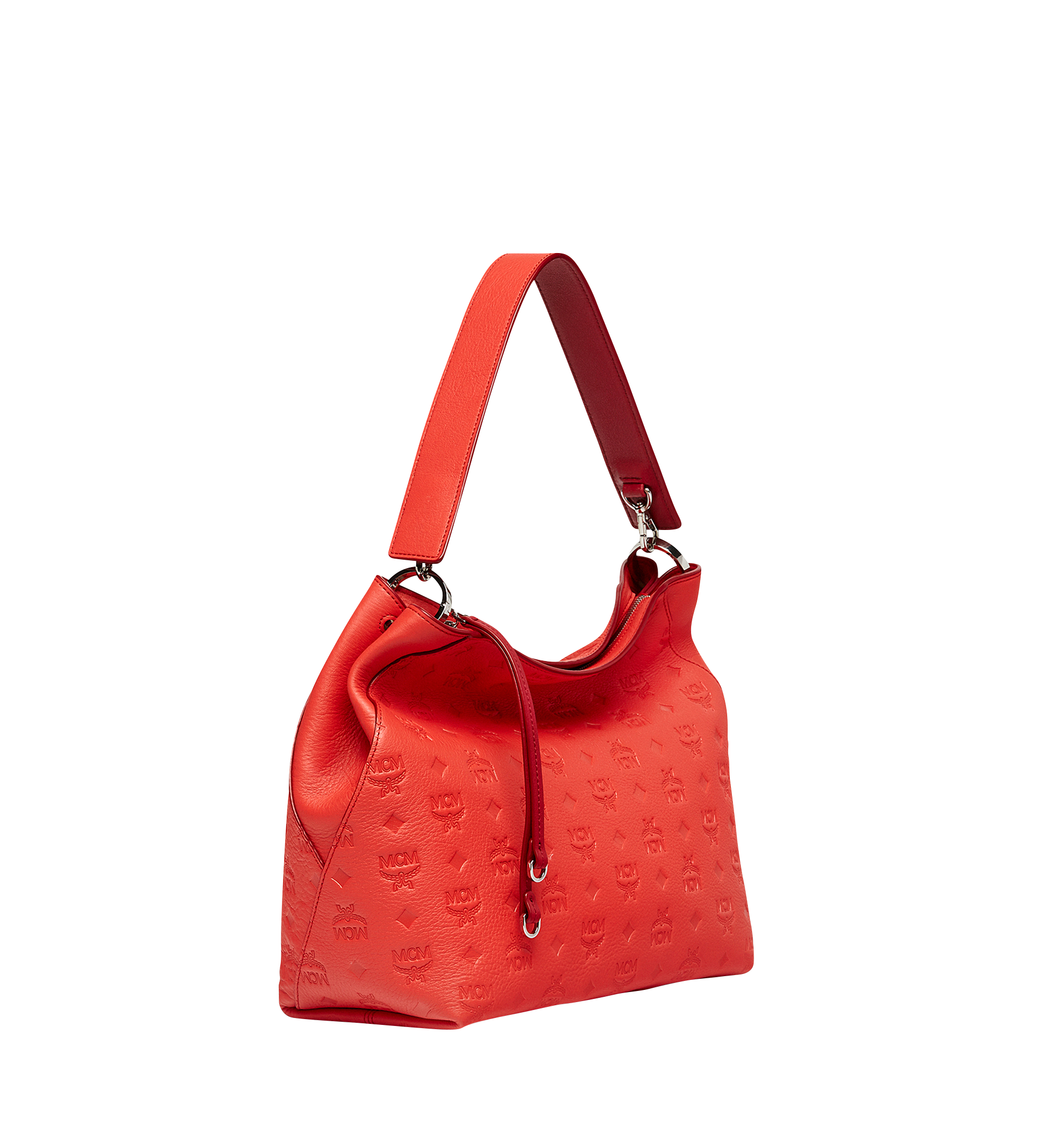 MCM Klara Hobo in Monogram Leather Orange MWH8SKM56OG001 Alternate View 1