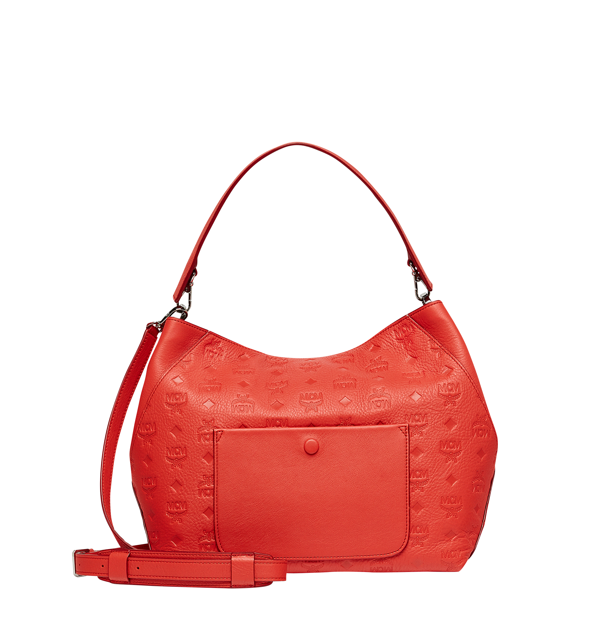 MCM Klara Hobo in Monogram Leather Orange MWH8SKM56OG001 Alternate View 3
