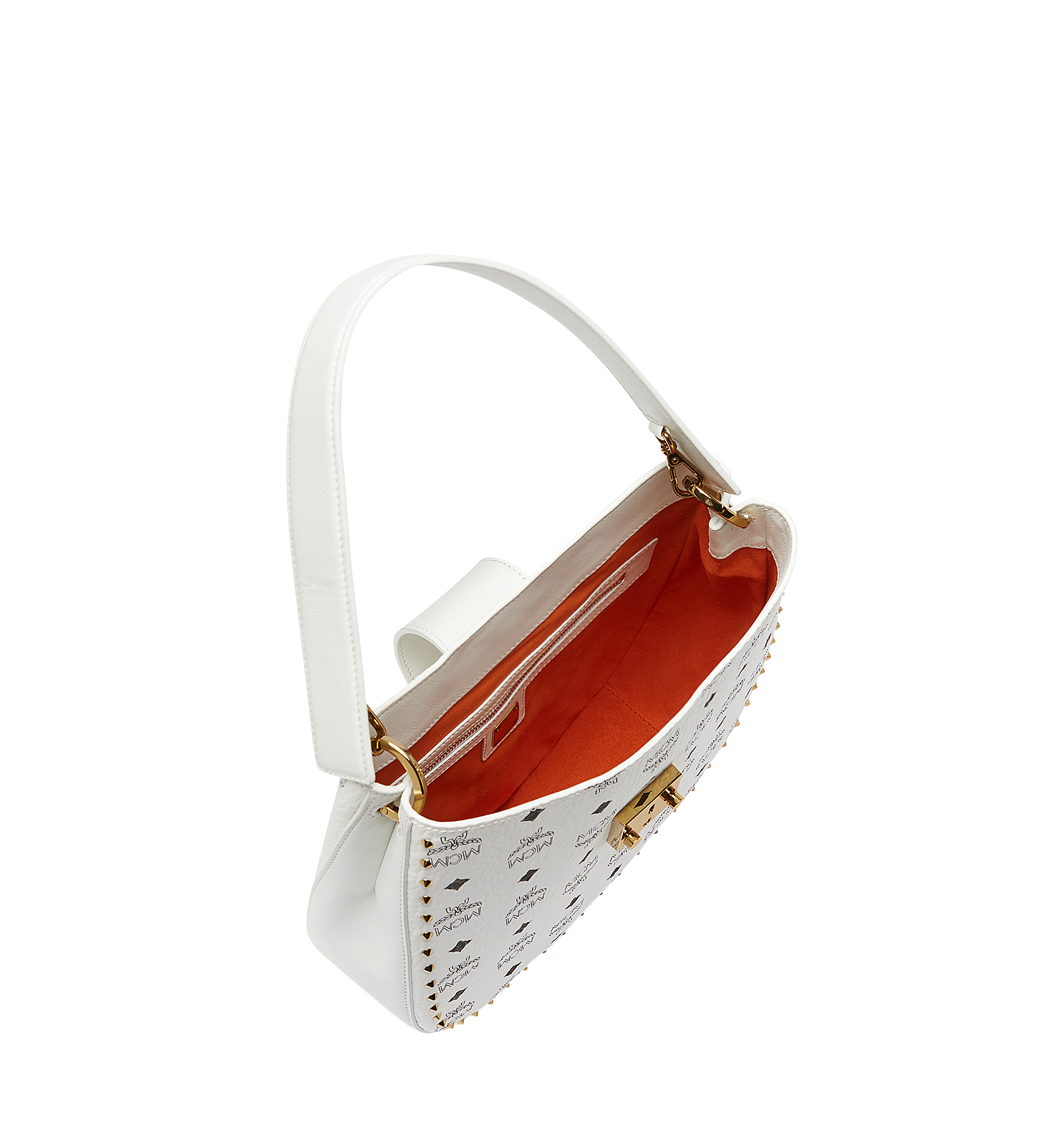 MCM Tracy Studded Outline Hobo in Visetos White MWH8SPA44WT001 Alternate View 4