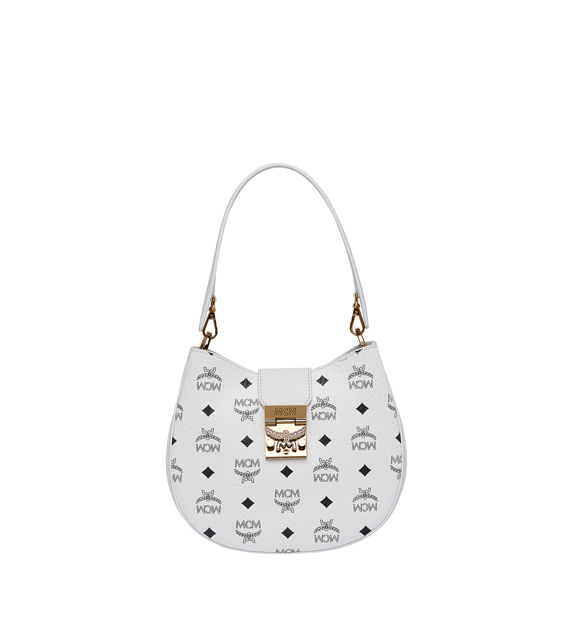 MCM Tracy Hobo in Visetos White MWH8SPA46WT001 Alternate View 1