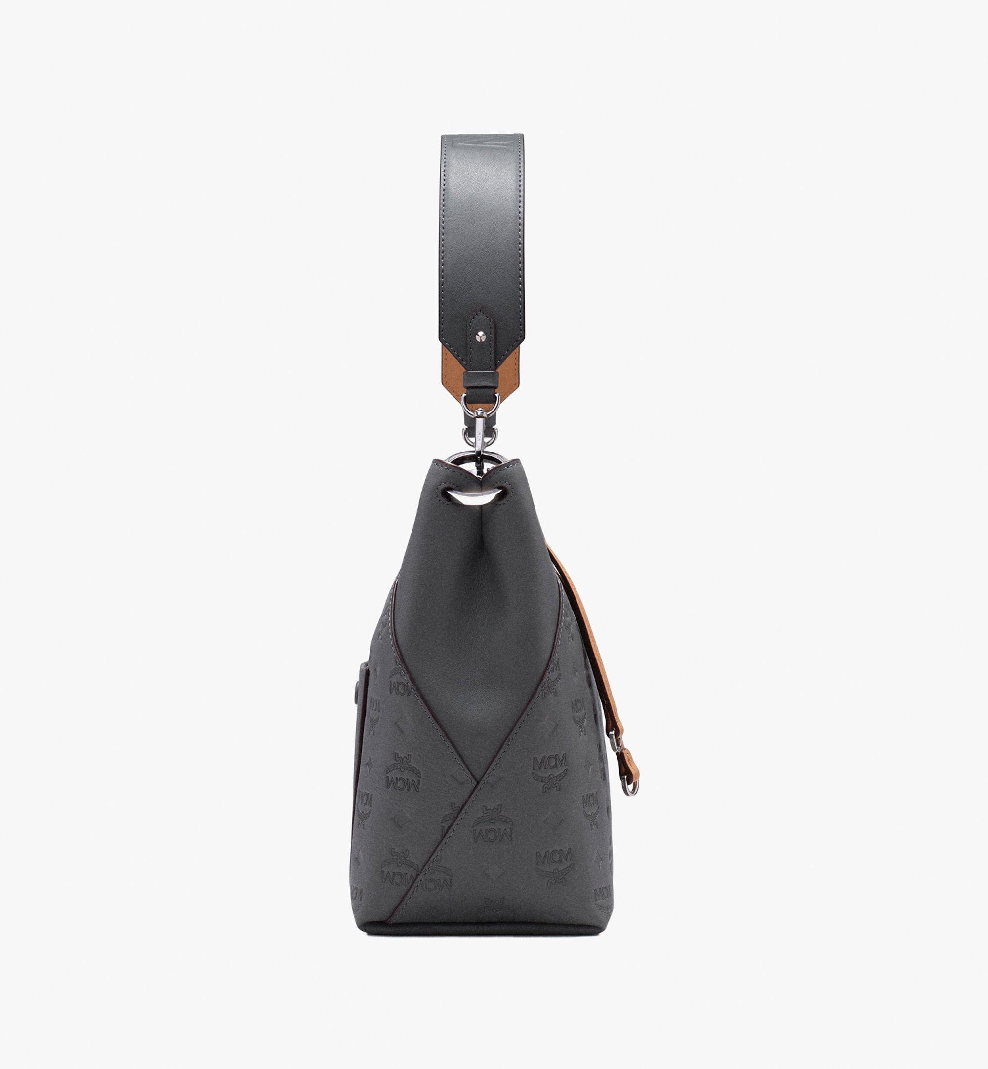 Medium Klara Hobo In Monogram Leather Grey Mcm My